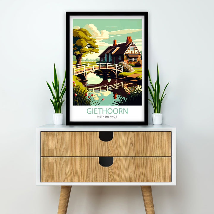 Giethoorn Netherlands Travel Poster Giethoorn