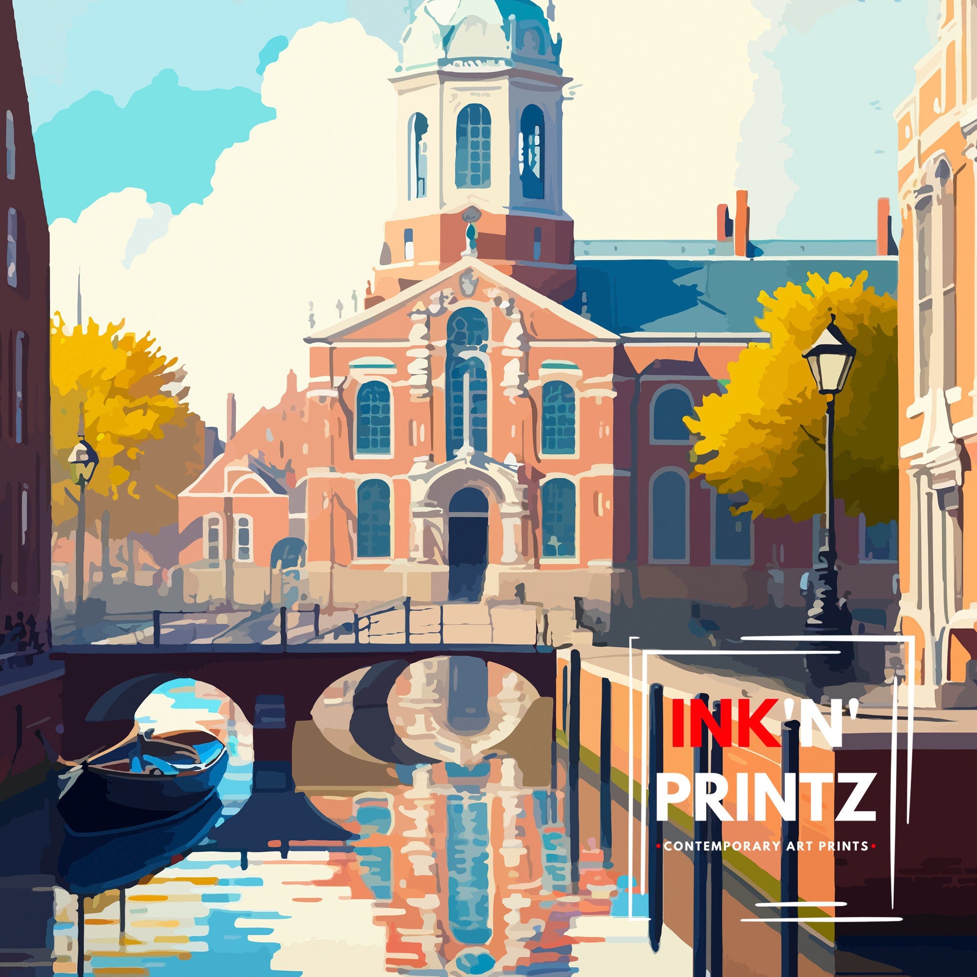Groningen Netherlands Travel Poster, Cityscape Art Print