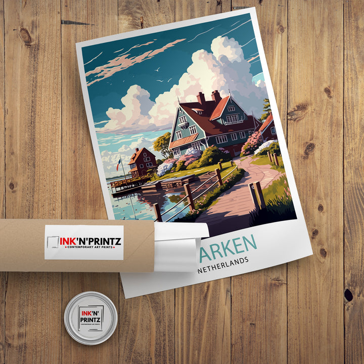 Marken Netherlands Travel Poster Marken