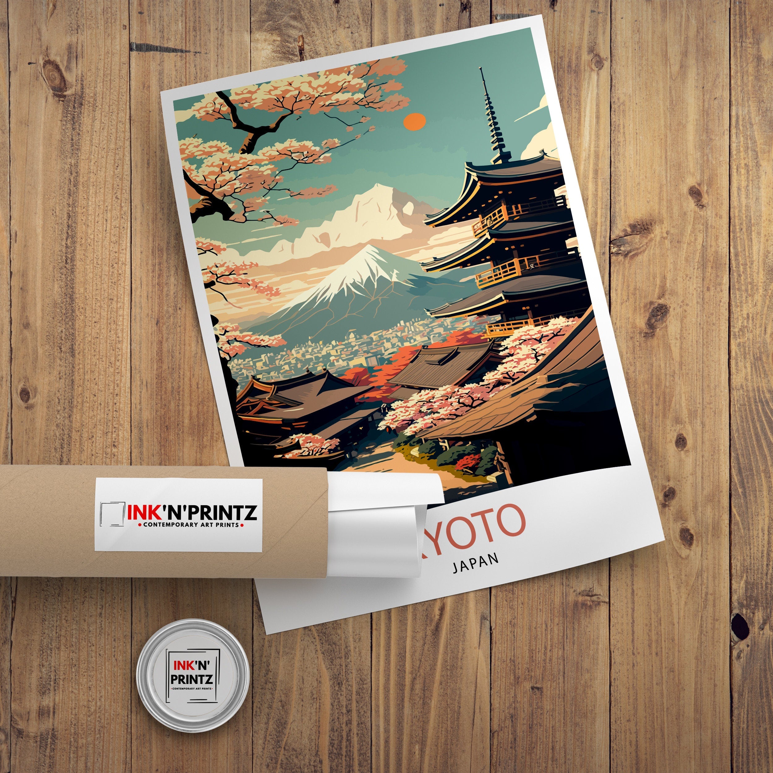 Kyoto Japan Art Print, Fushimi Inari Shrine, Travel Poster