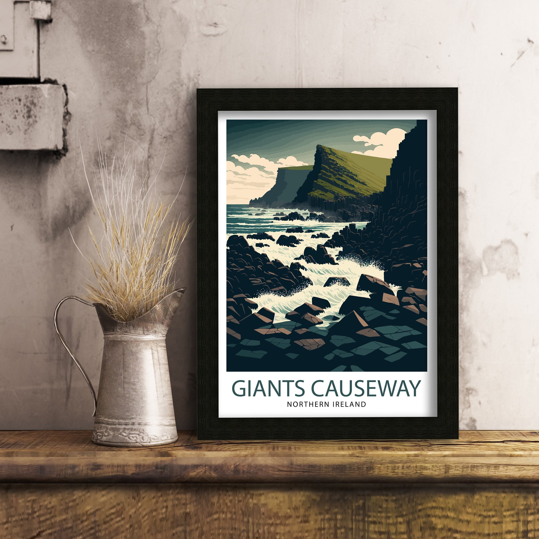 Giants Causeway Art Print | Northern Ireland Travel Poster
