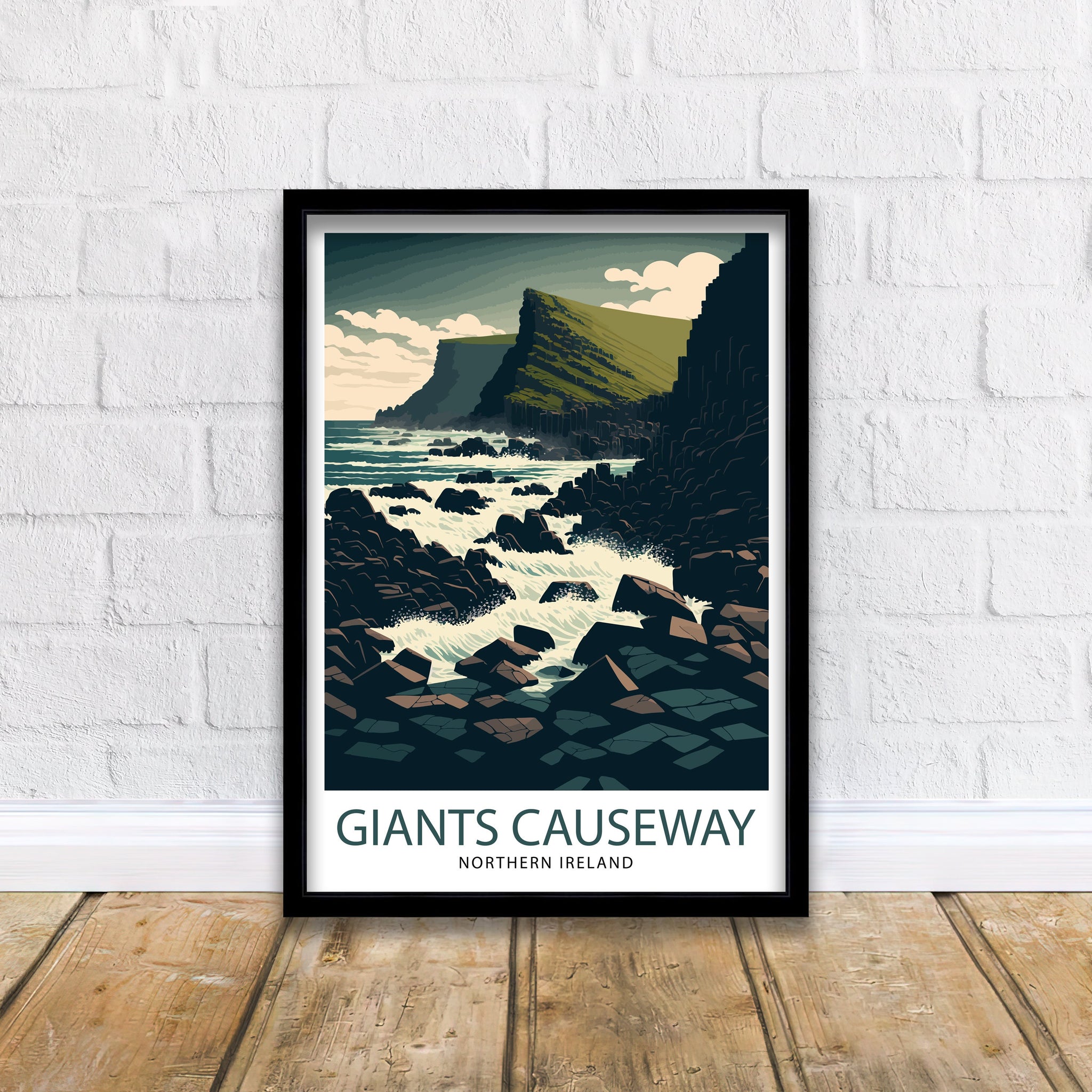 Giants Causeway Art Print | Northern Ireland Travel Poster