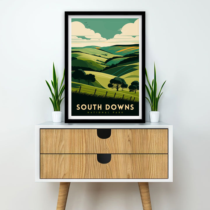 South Downs Travel Poster ,