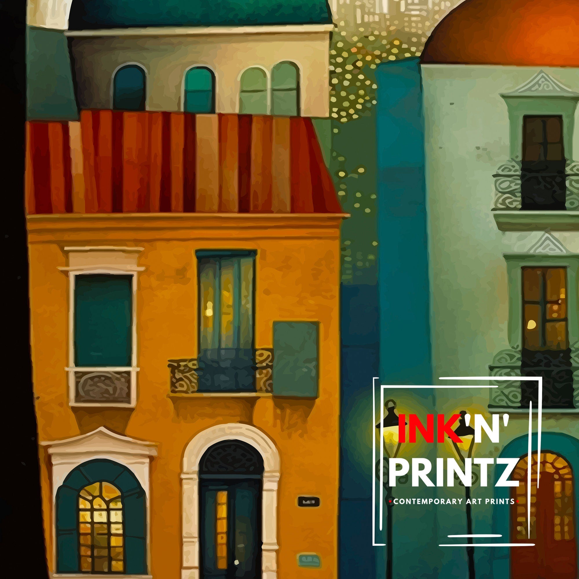 Buenos Aires Argentina Travel Poster – Colorful City Art Print