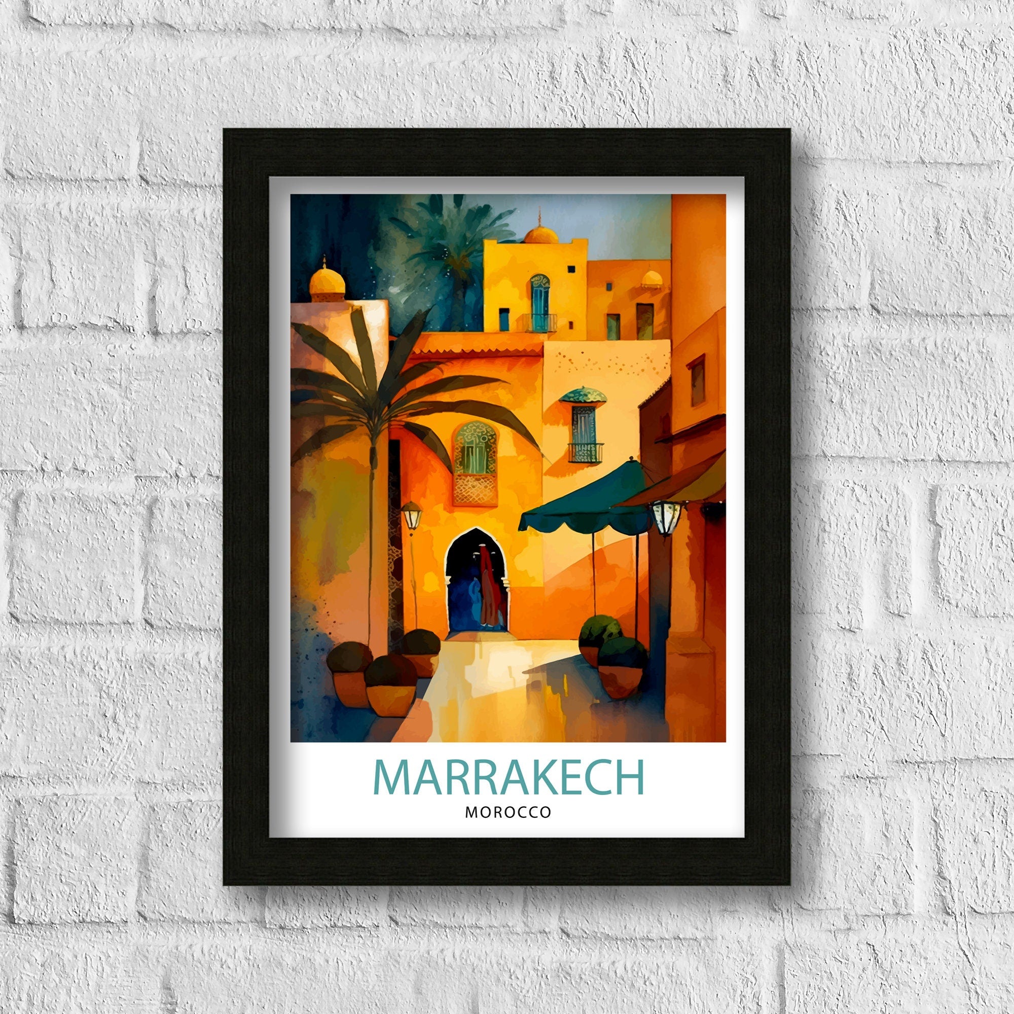 Marrakech Travel Poster | Morocco Wall Art Print