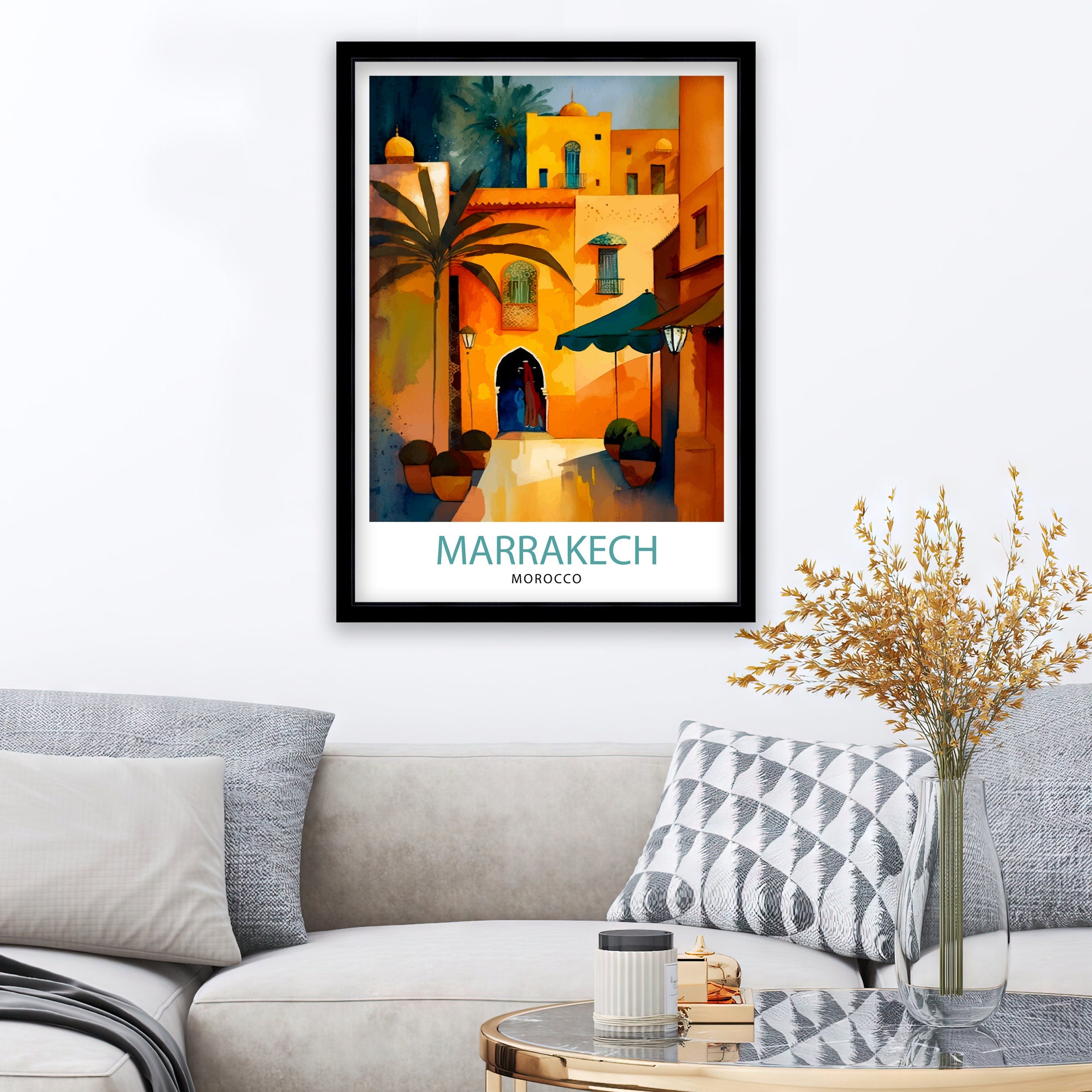 Marrakech Travel Poster | Morocco Wall Art Print