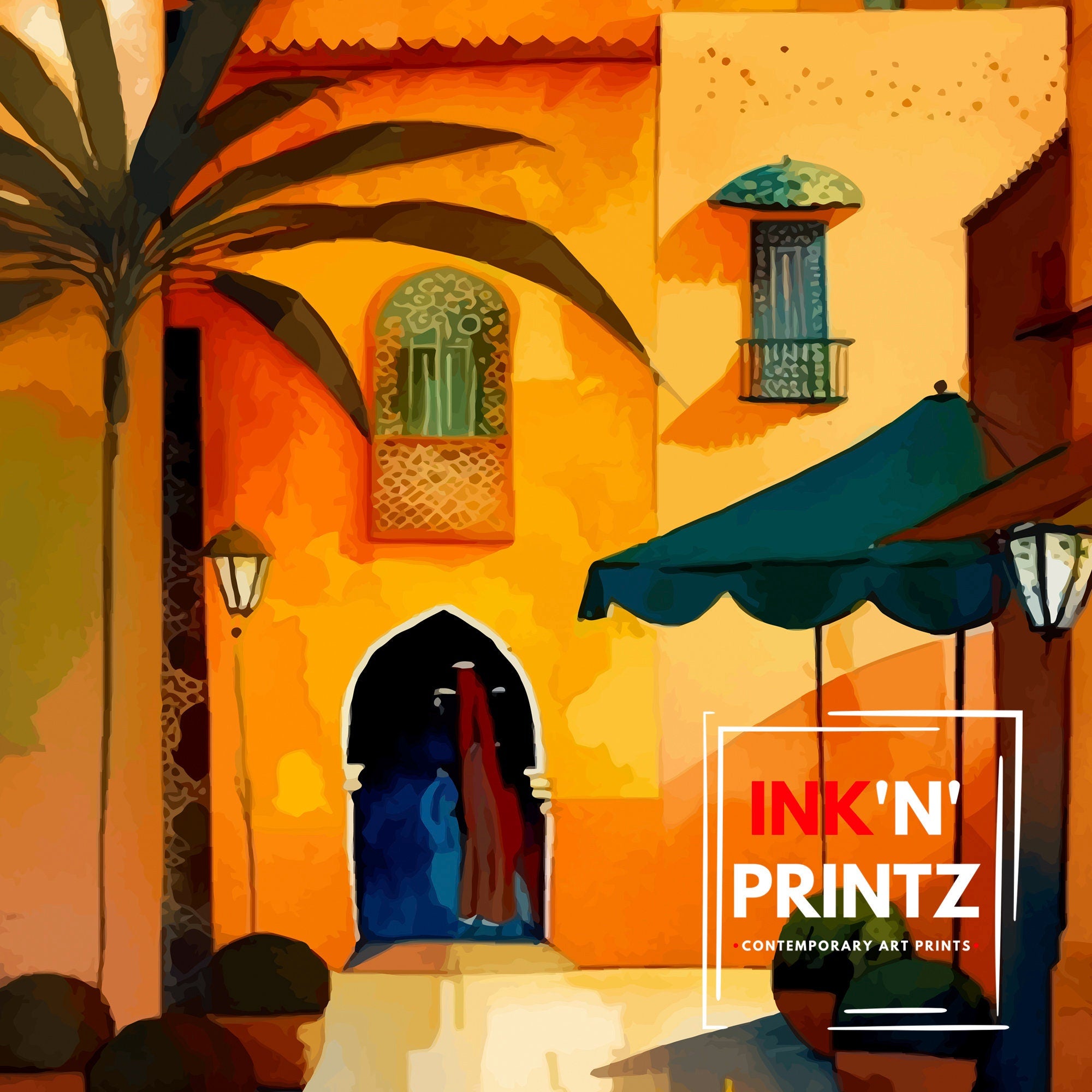 Marrakech Travel Poster | Morocco Wall Art Print