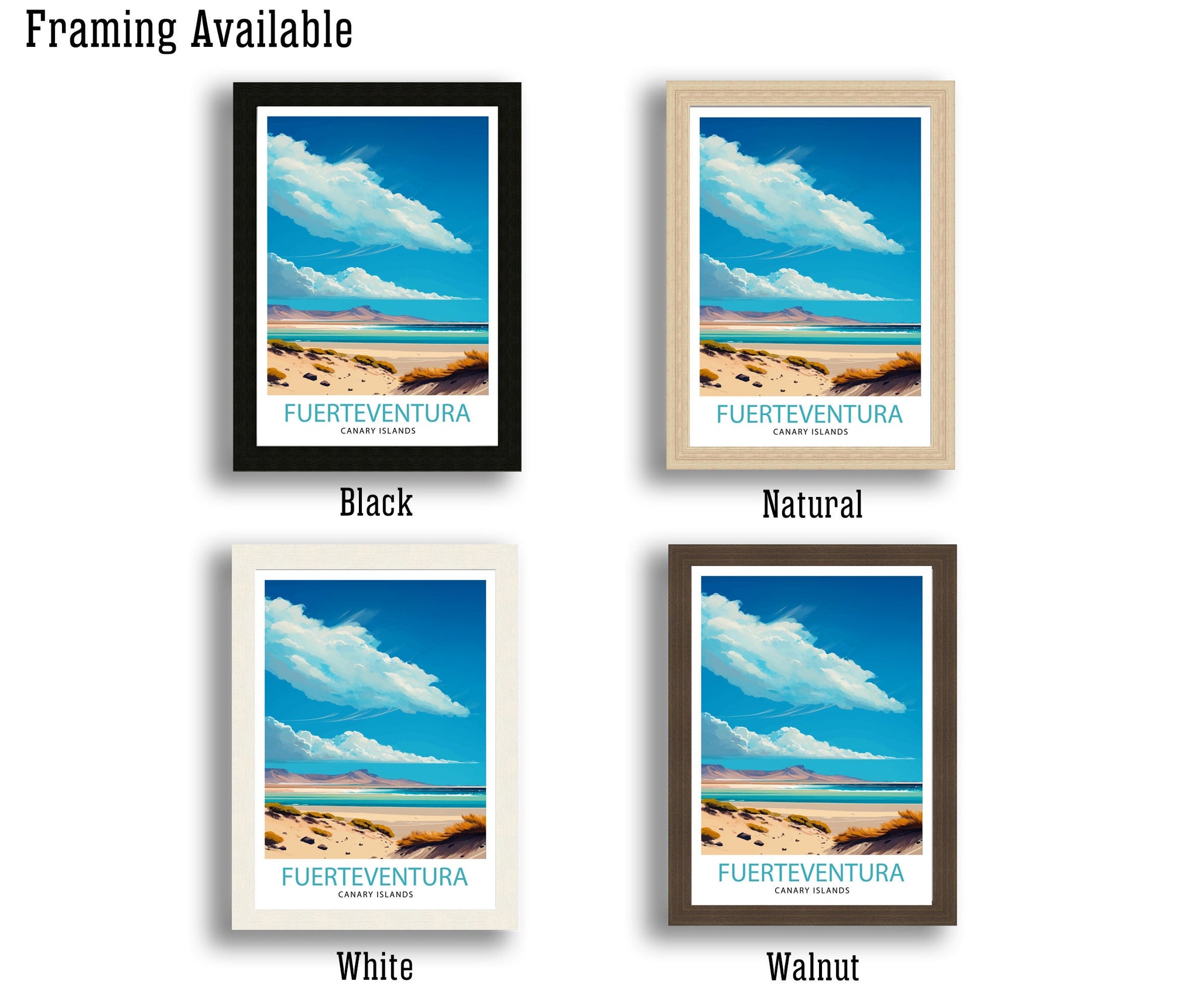 Fuerteventura Print, Canary Islands Travel Poster