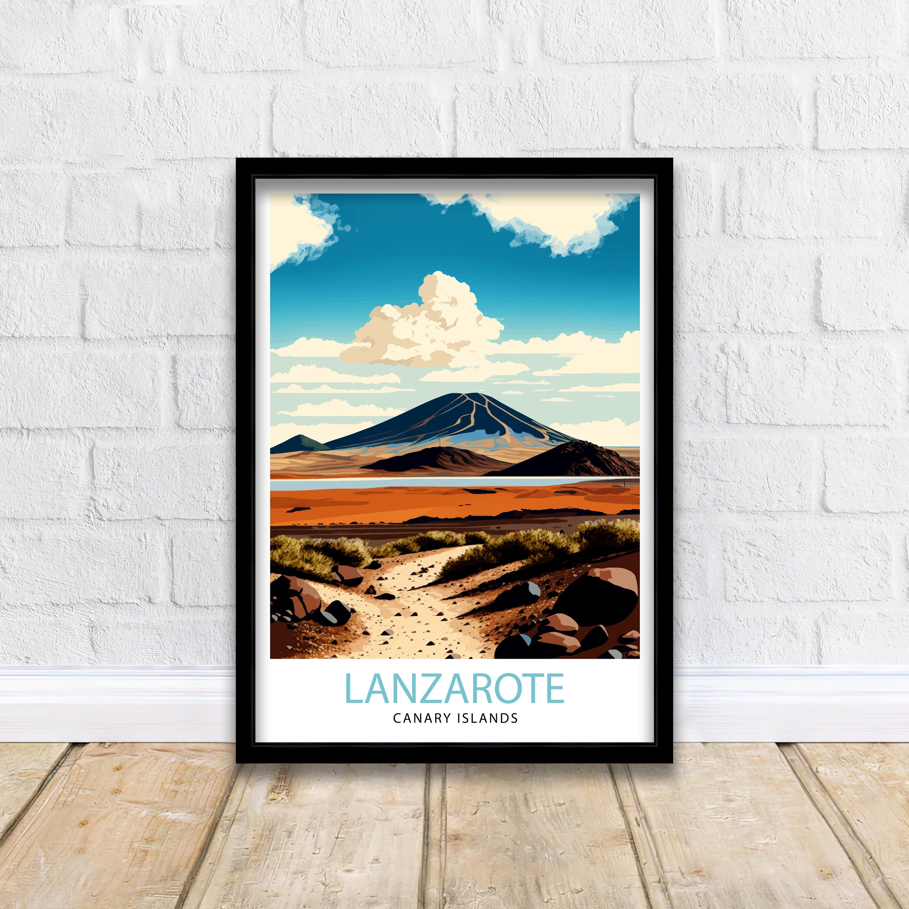 Lanzarote Travel Poster: Spain Landscape Art Print