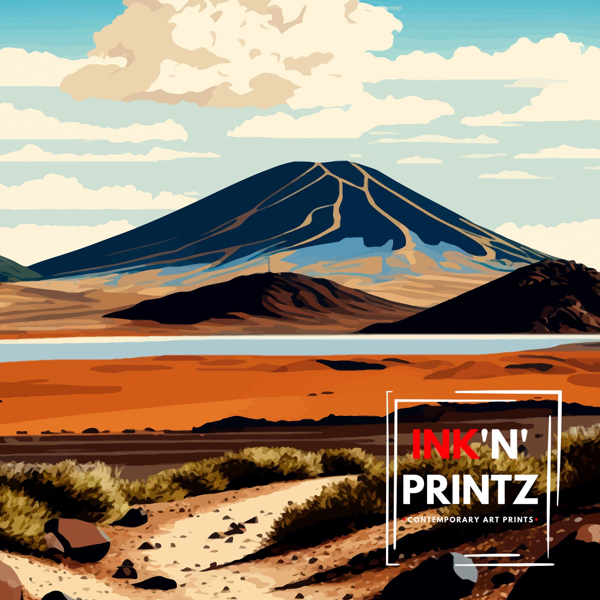 Lanzarote Travel Poster: Spain Landscape Art Print