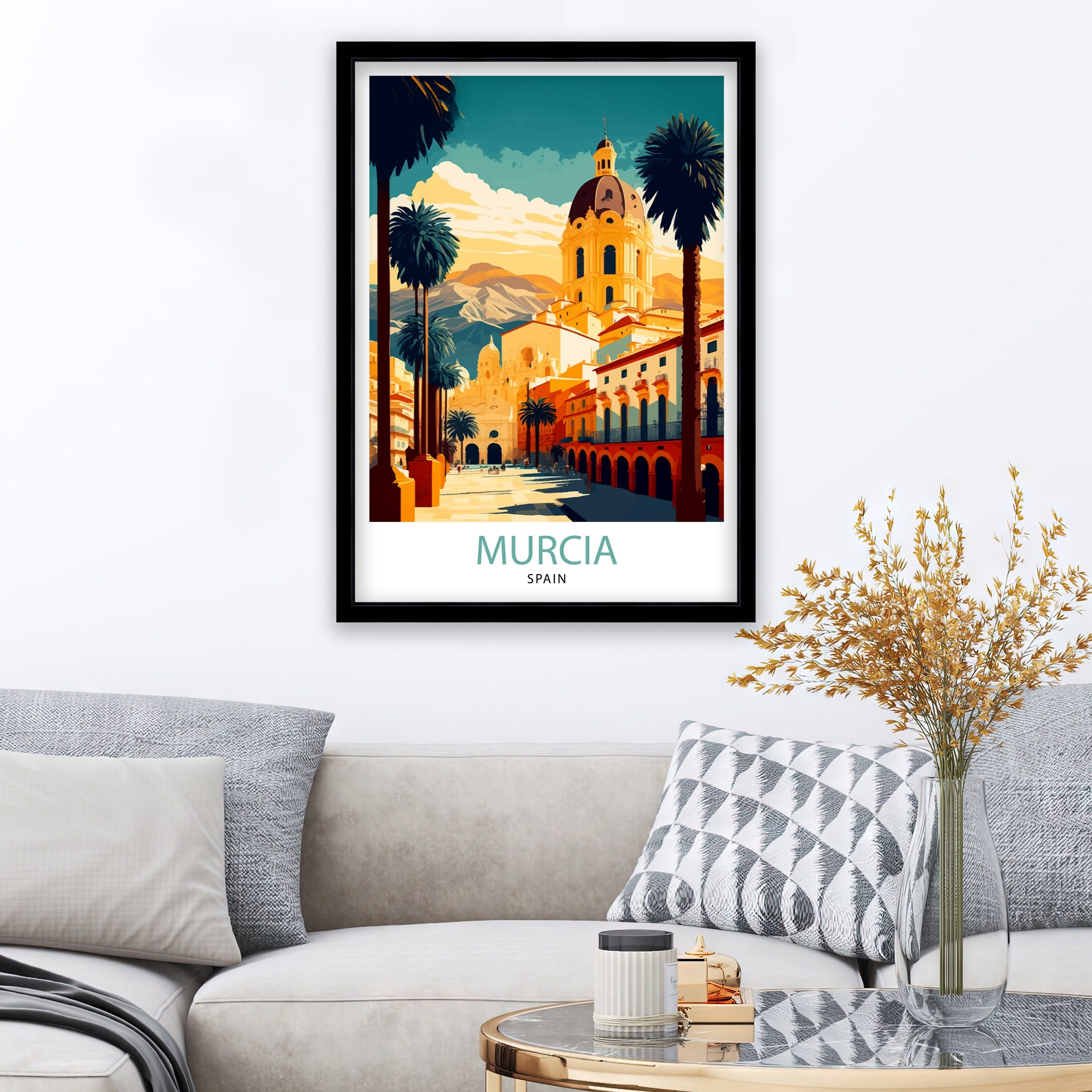 Murcia Spain Travel Poster, Cityscape Art Print
