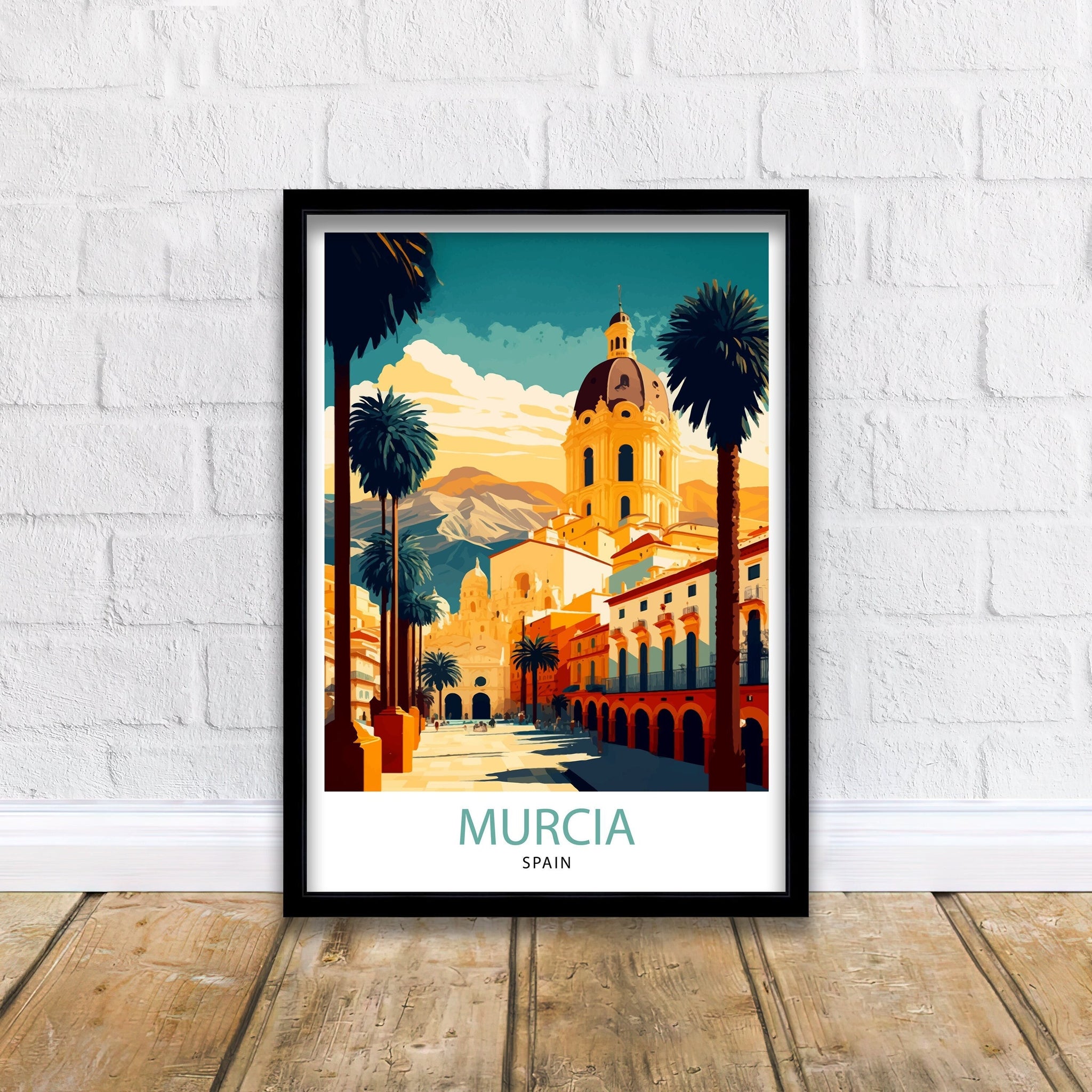 Murcia Spain Travel Poster, Cityscape Art Print