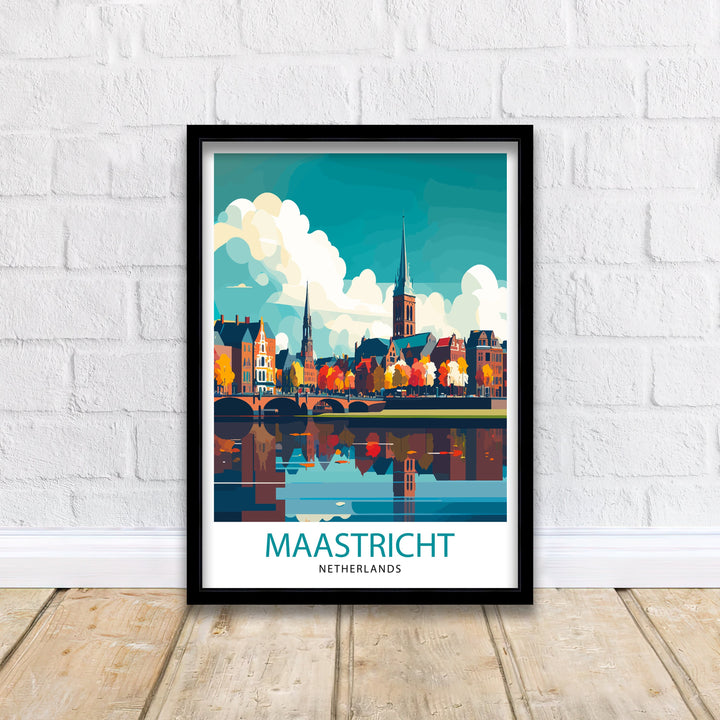 Maastricht Netherlands Travel Poster Maastricht