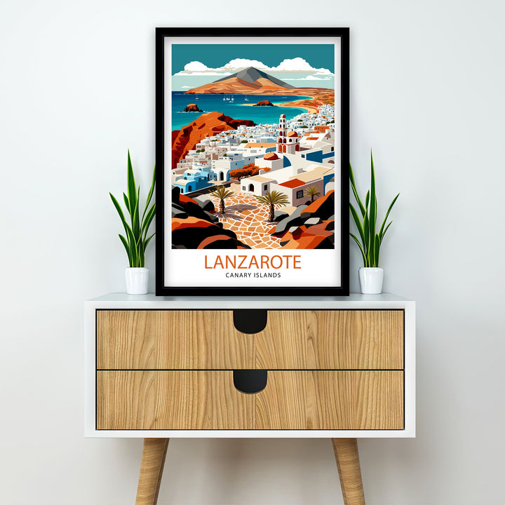 Lanzarote Travel Poster Lanzarote Wall Art Lanzarote Poster Spain Travel Posters Lanzarote Art Poster Lanzarote Illustration Lanzarote Wall