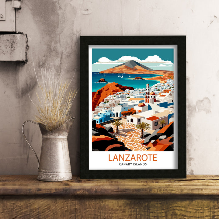 Lanzarote Travel Poster Lanzarote Wall Art Lanzarote Poster Spain Travel Posters Lanzarote Art Poster Lanzarote Illustration Lanzarote Wall