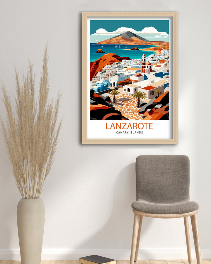 Lanzarote Travel Poster Lanzarote Wall Art Lanzarote Poster Spain Travel Posters Lanzarote Art Poster Lanzarote Illustration Lanzarote Wall