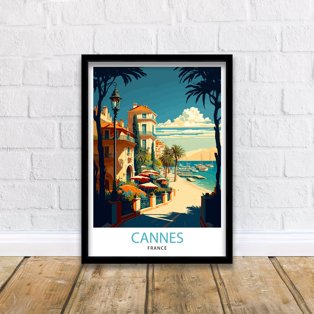 Cannes French Riviera Travel Poster - Cannes Wall Art, France Travel Poster, Gift for Travelers, Home Living Decor