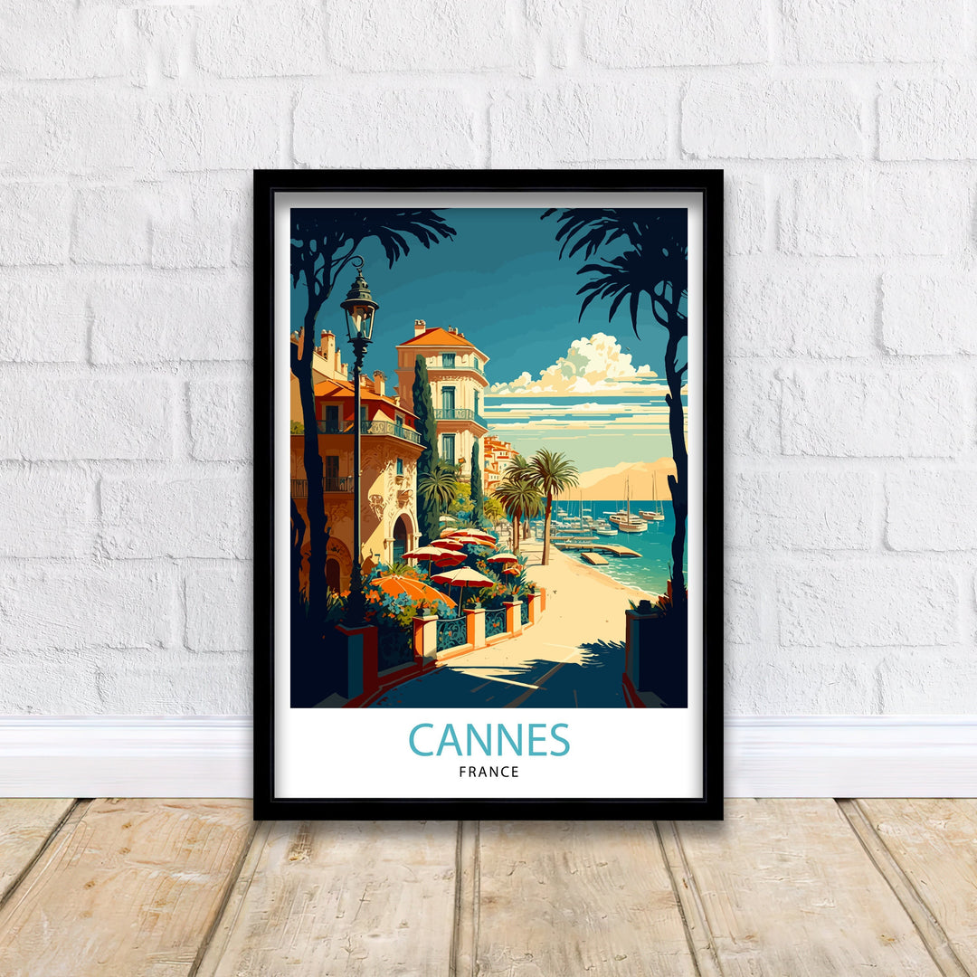 Cannes French Riviera Travel Poster - Cannes Wall Art, France Travel Poster, Gift for Travelers, Home Living Decor