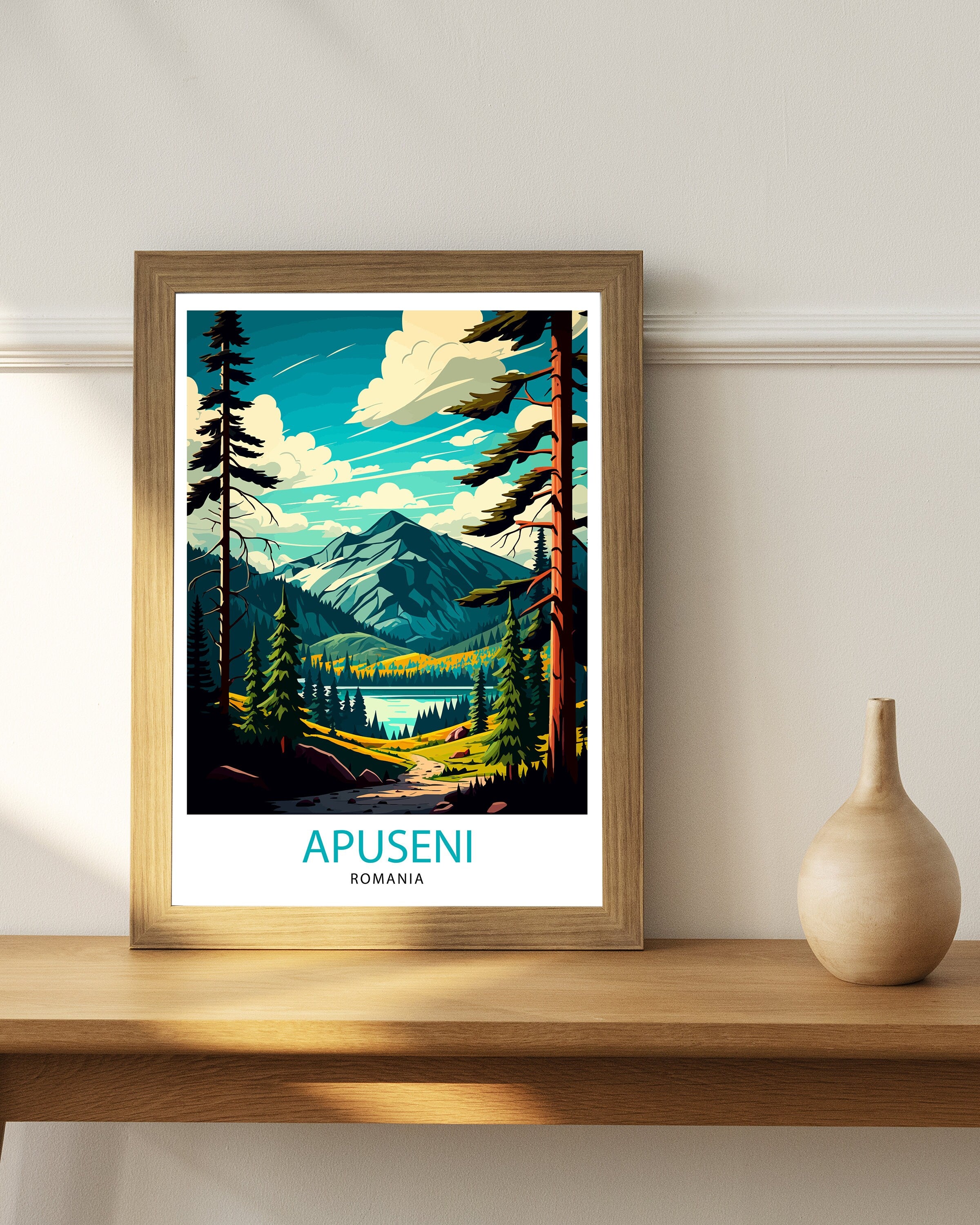 Apuseni Natural Park Illustration, Romania Travel Poster