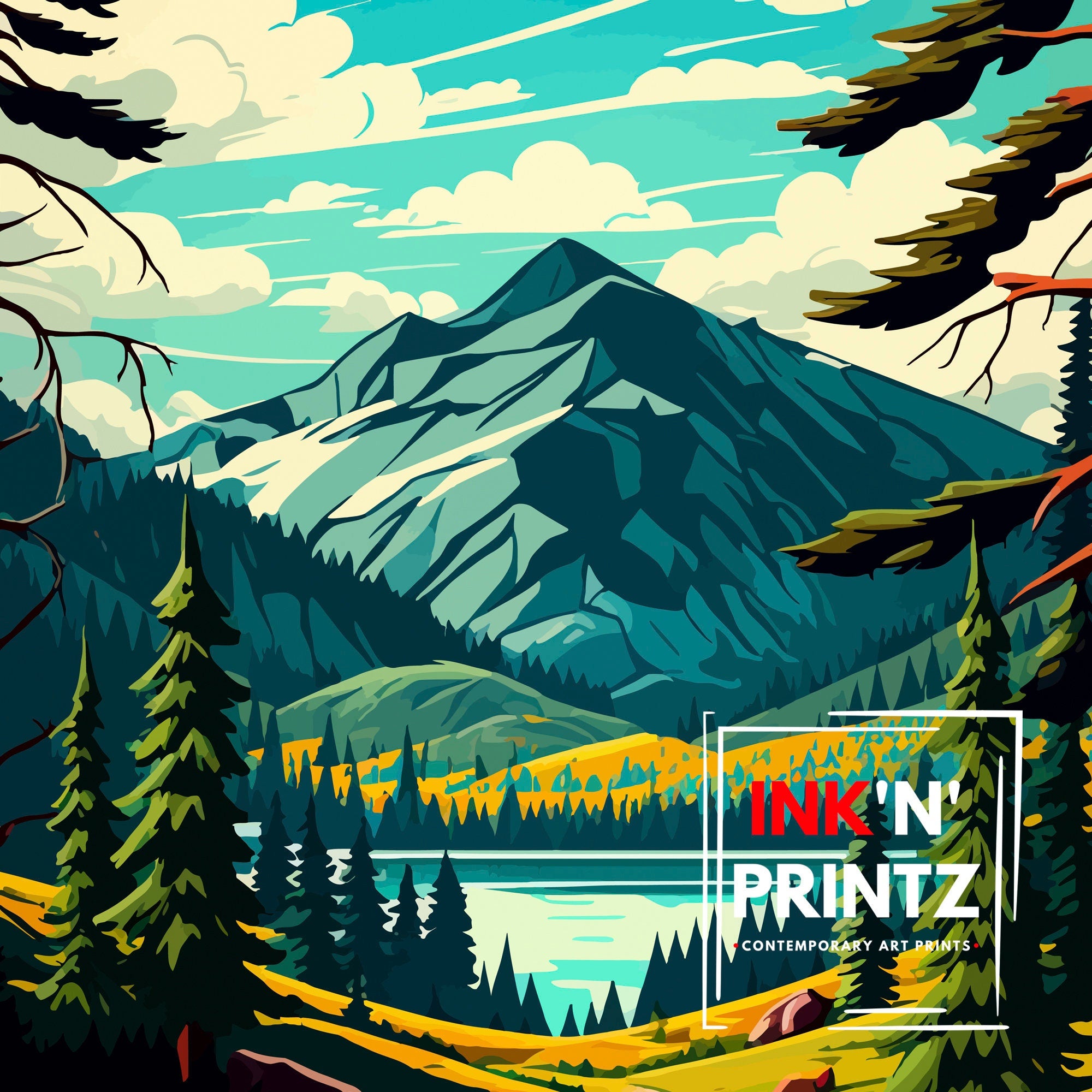 Apuseni Natural Park Illustration, Romania Travel Poster