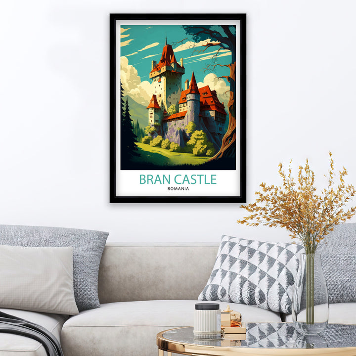 Bran Castle Romania Travel Poster Bran Castle Wall Art Bran Castle Poster Romania Travel Posters Bran Castle Art Poster Bran Castle