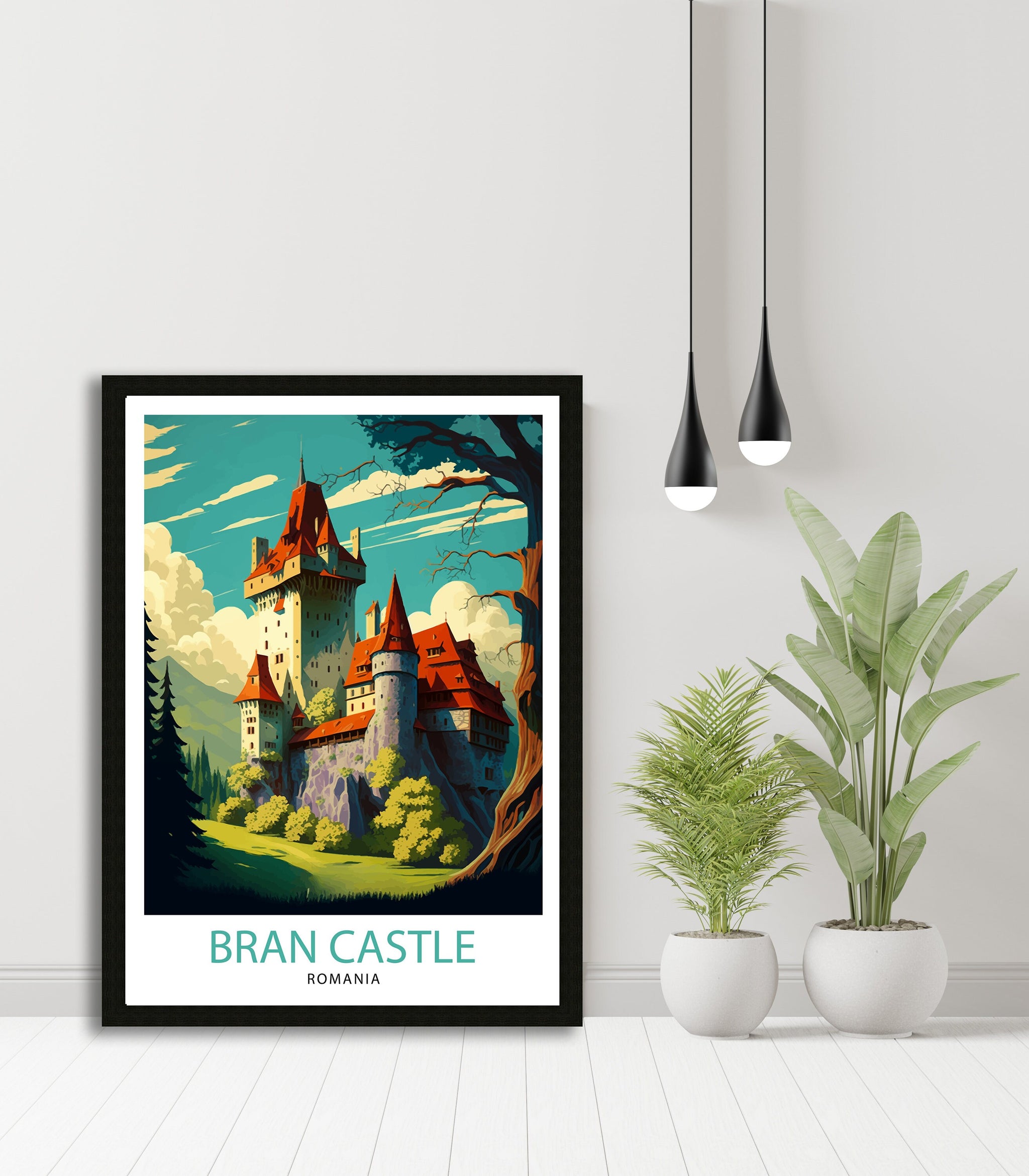 Bran Castle, Romania Travel Poster, Transylvania Wall Art