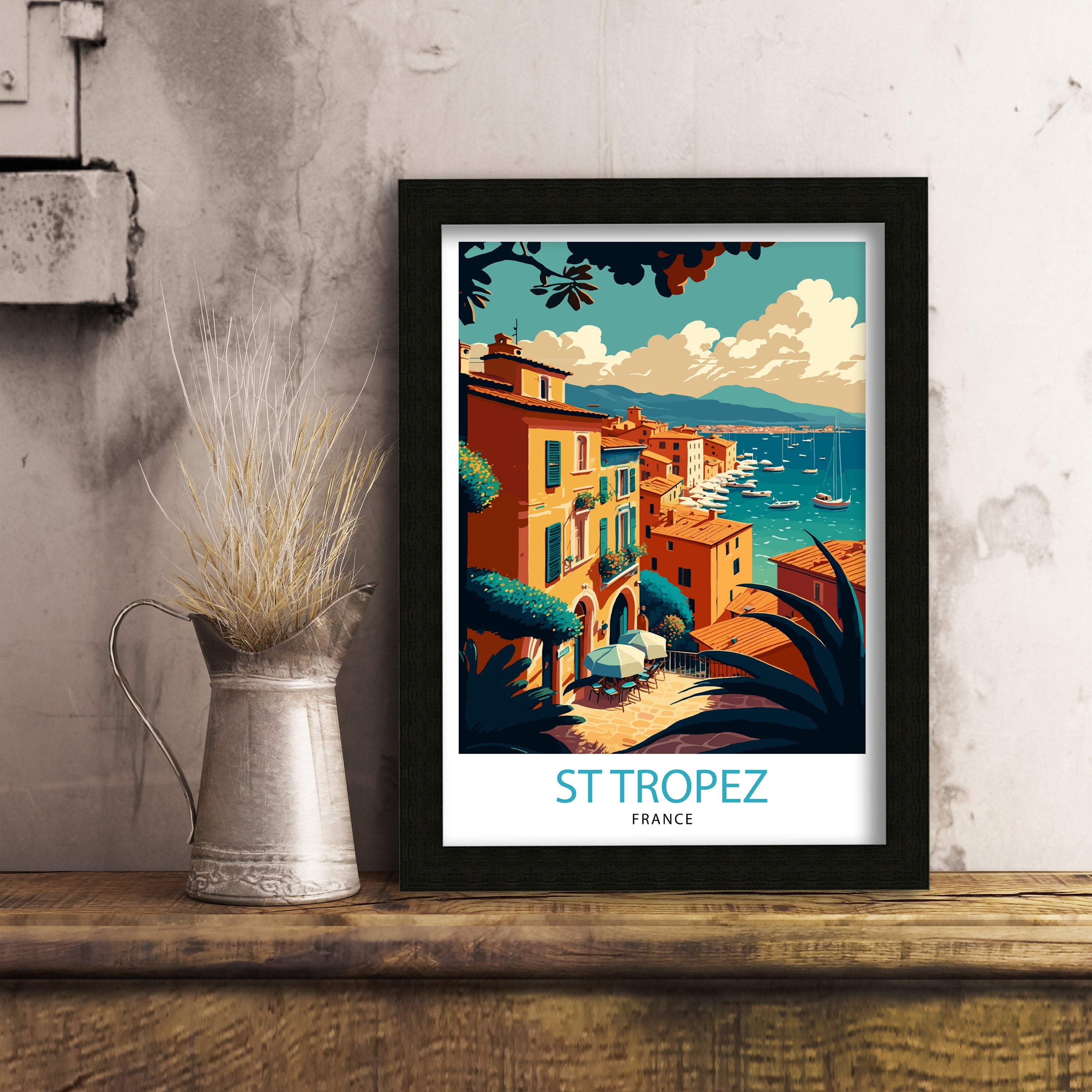 St. Tropez Travel Poster | French Riviera Home Decor