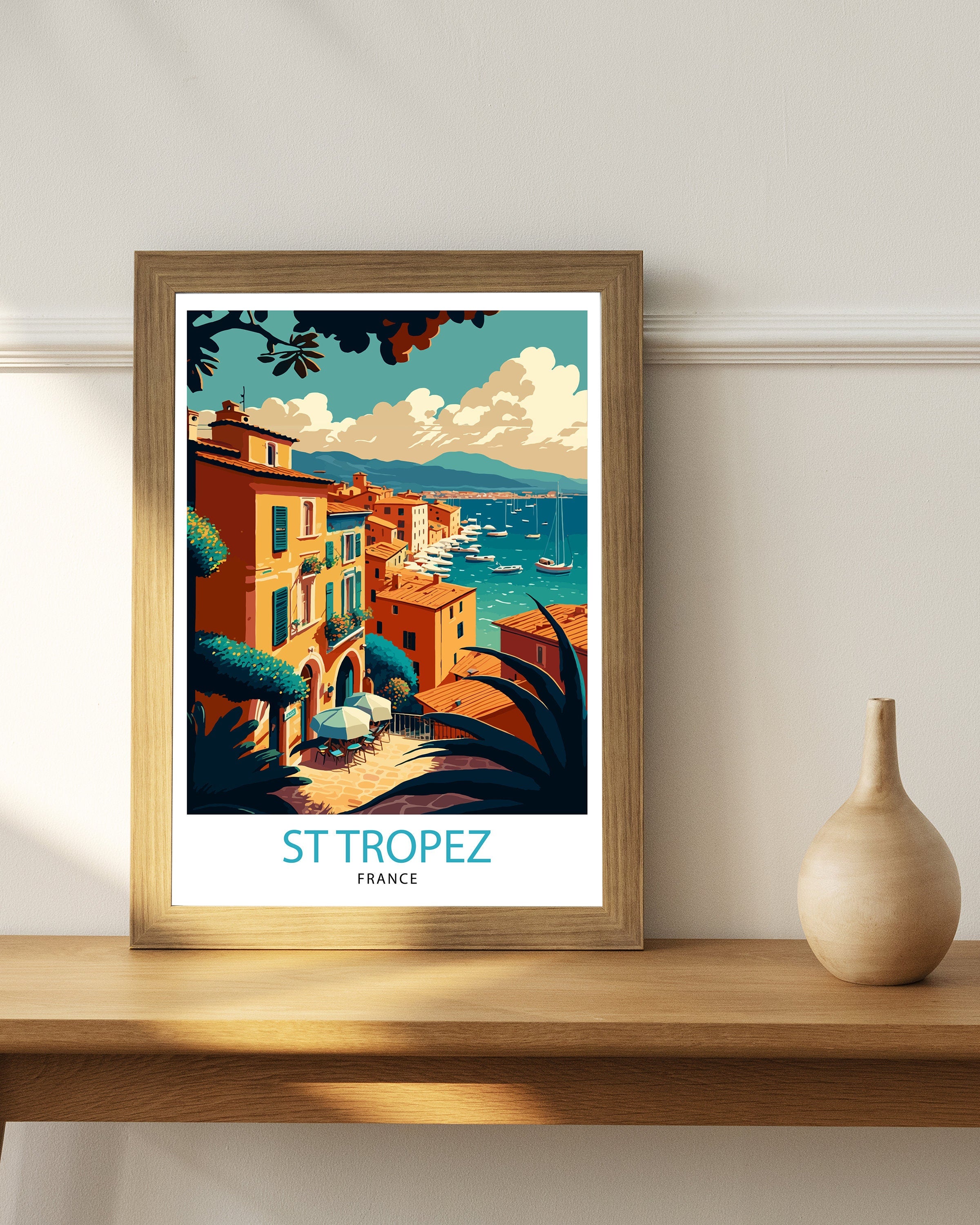 St. Tropez Travel Poster | French Riviera Home Decor