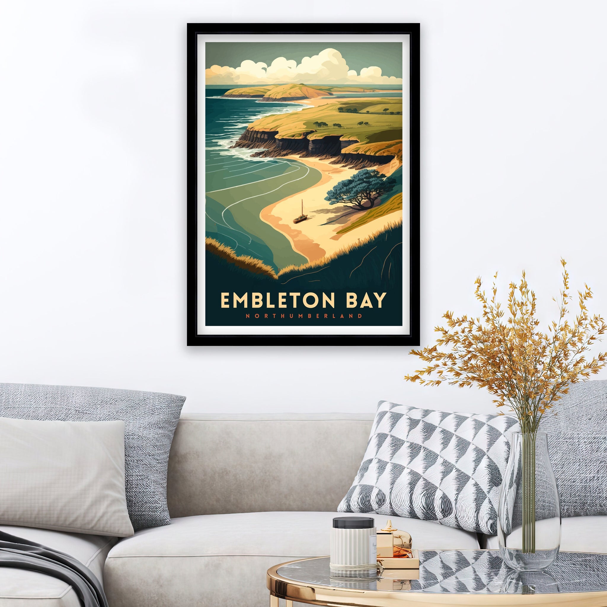 Embleton Bay, Northumberland Travel Poster Print