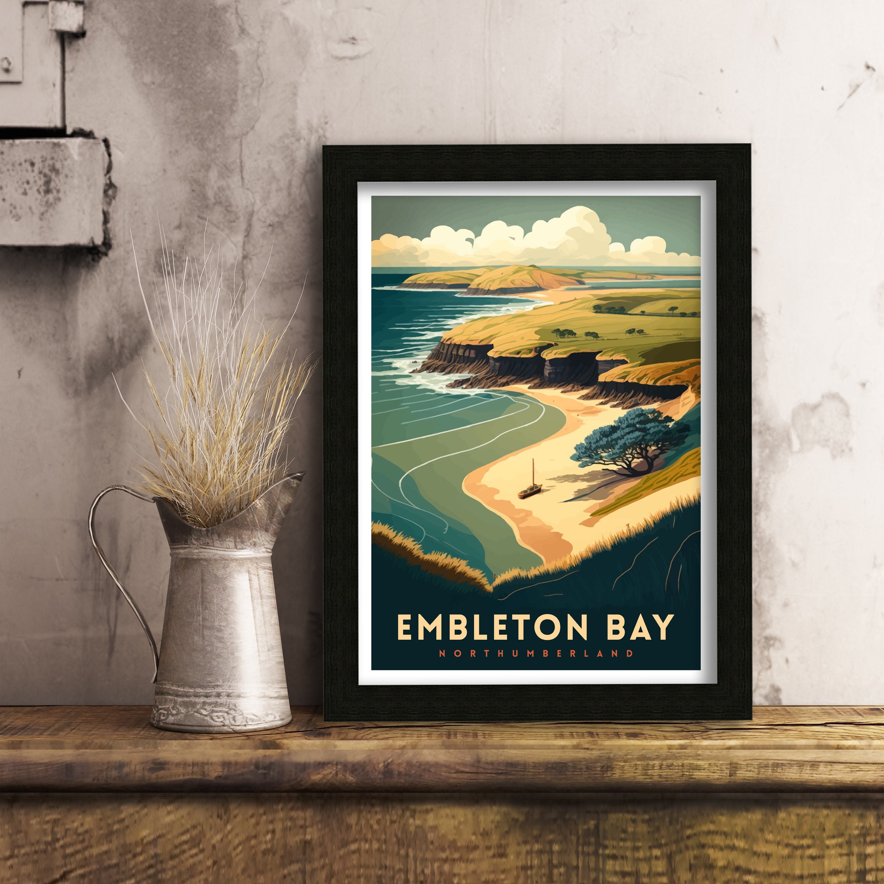 Embleton Bay, Northumberland Travel Poster Print