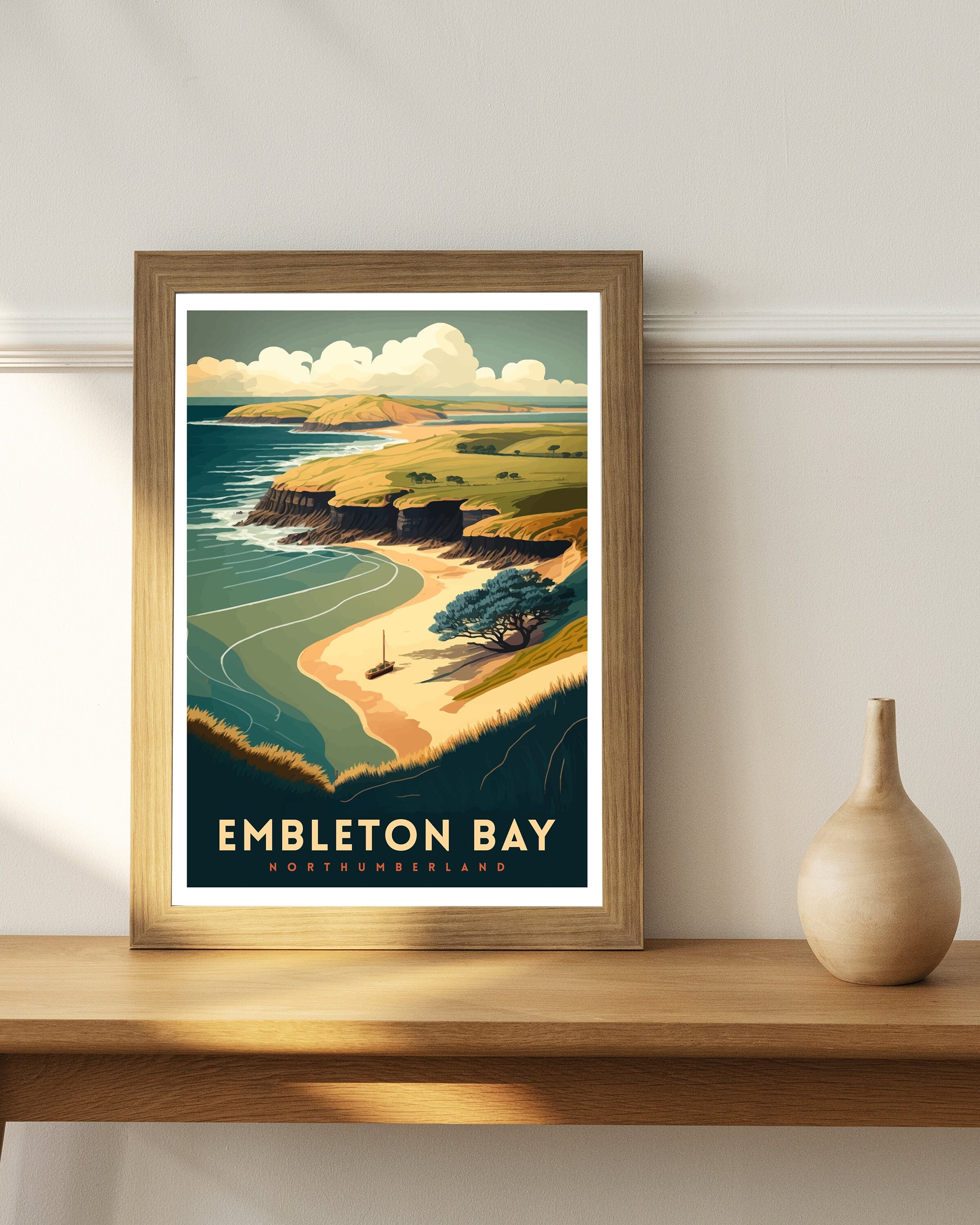 Embleton Bay, Northumberland Travel Poster Print