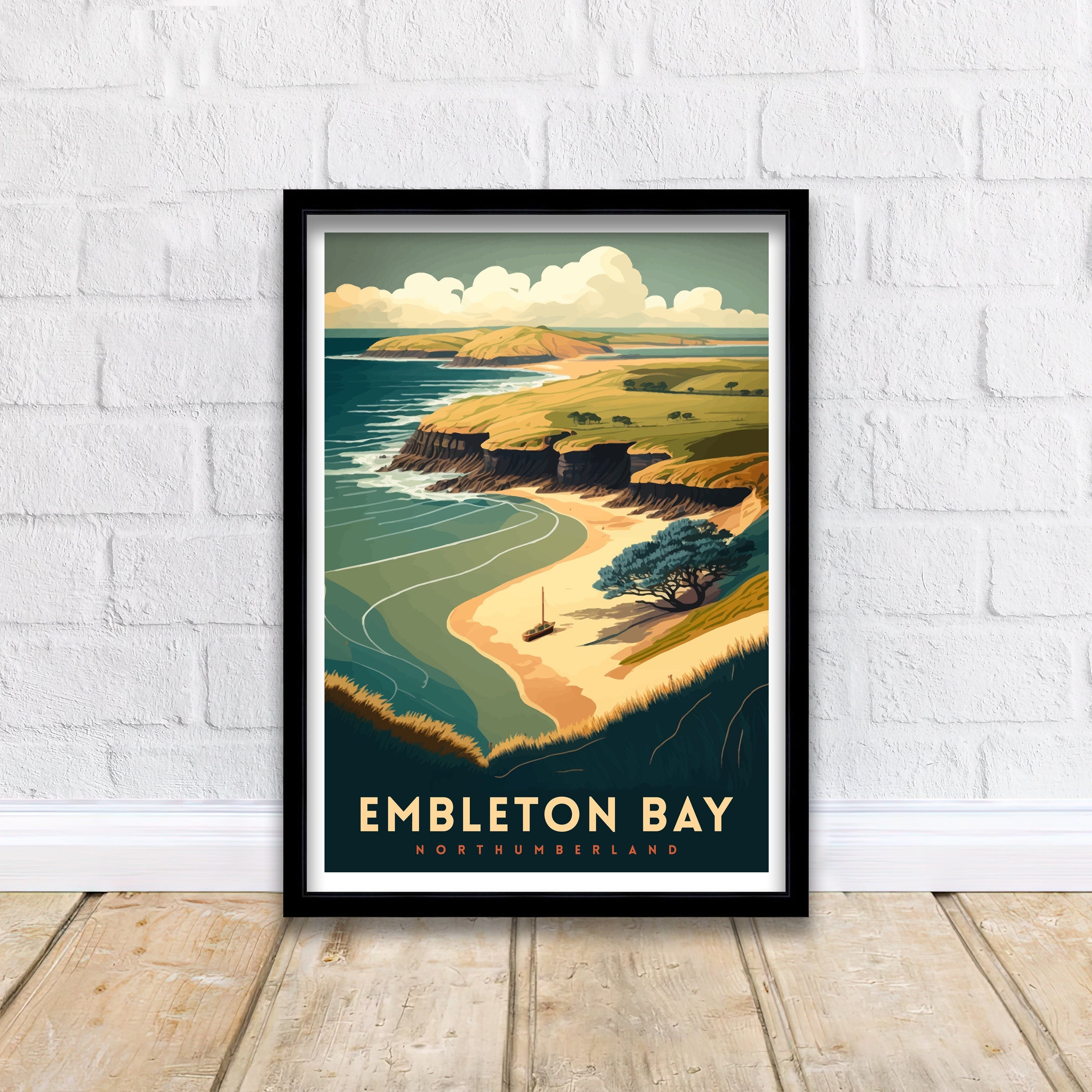 Embleton Bay, Northumberland Travel Poster Print