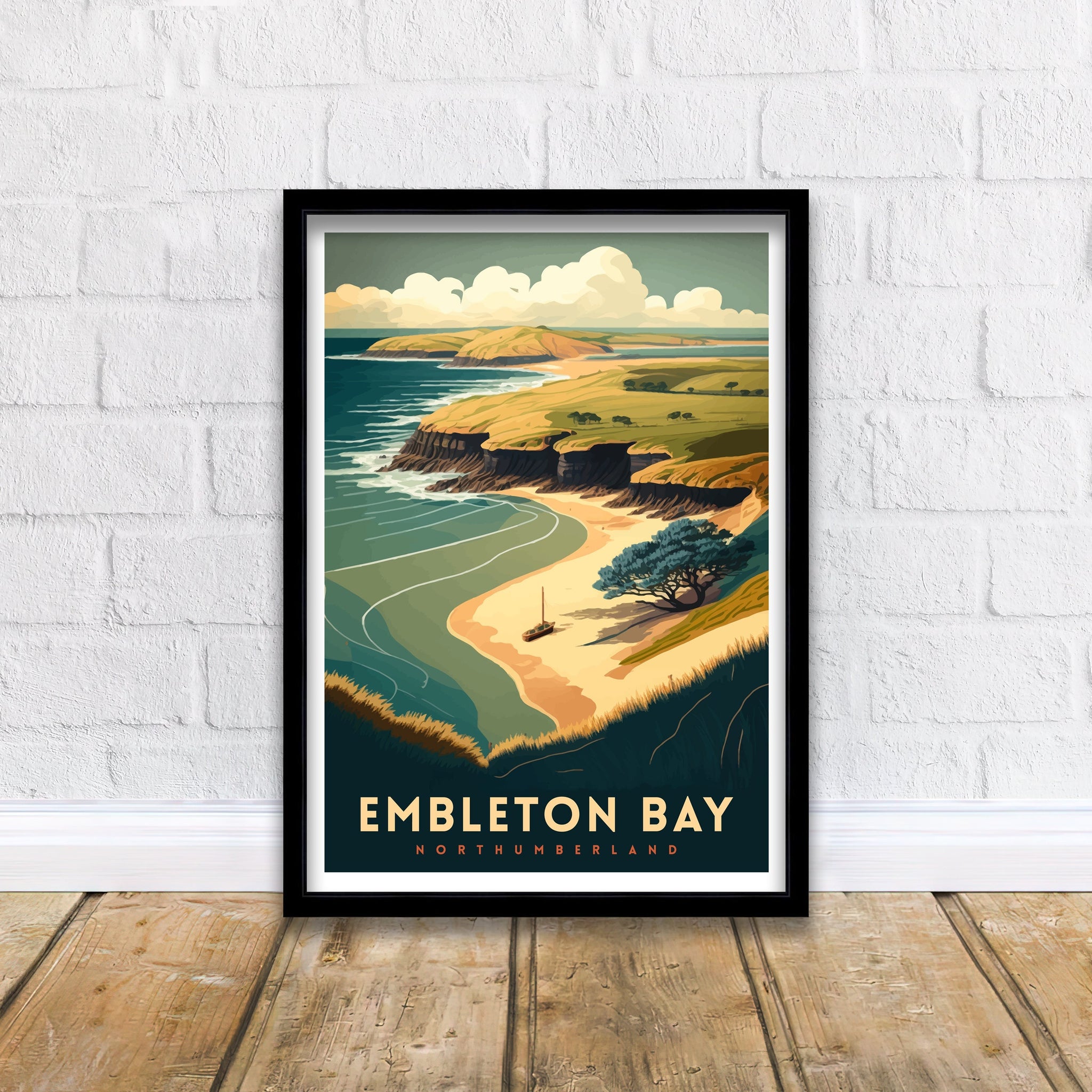 Embleton Bay, Northumberland Travel Poster Print