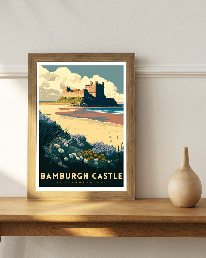 Bamburgh Castle Northumberland Travel Poster Bamburgh Castle