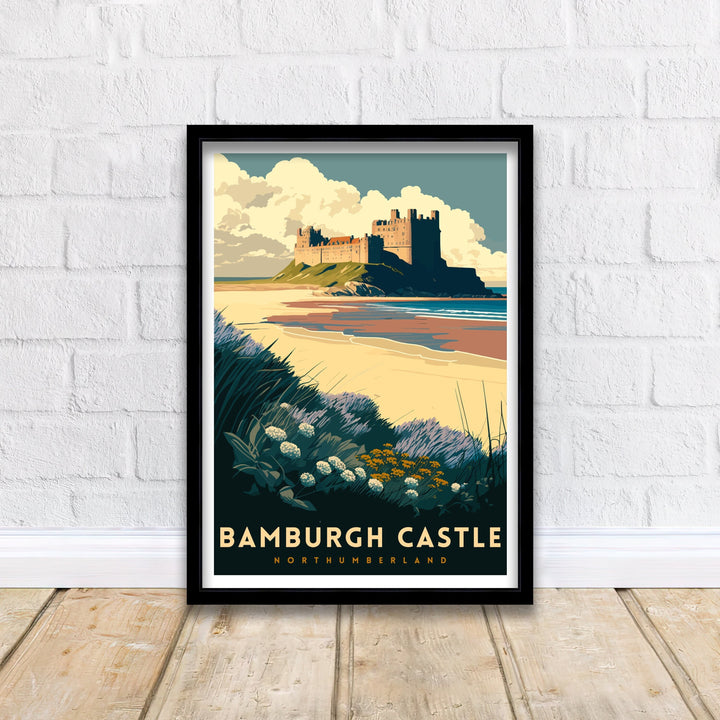 Bamburgh Castle Northumberland Travel Poster Bamburgh Castle