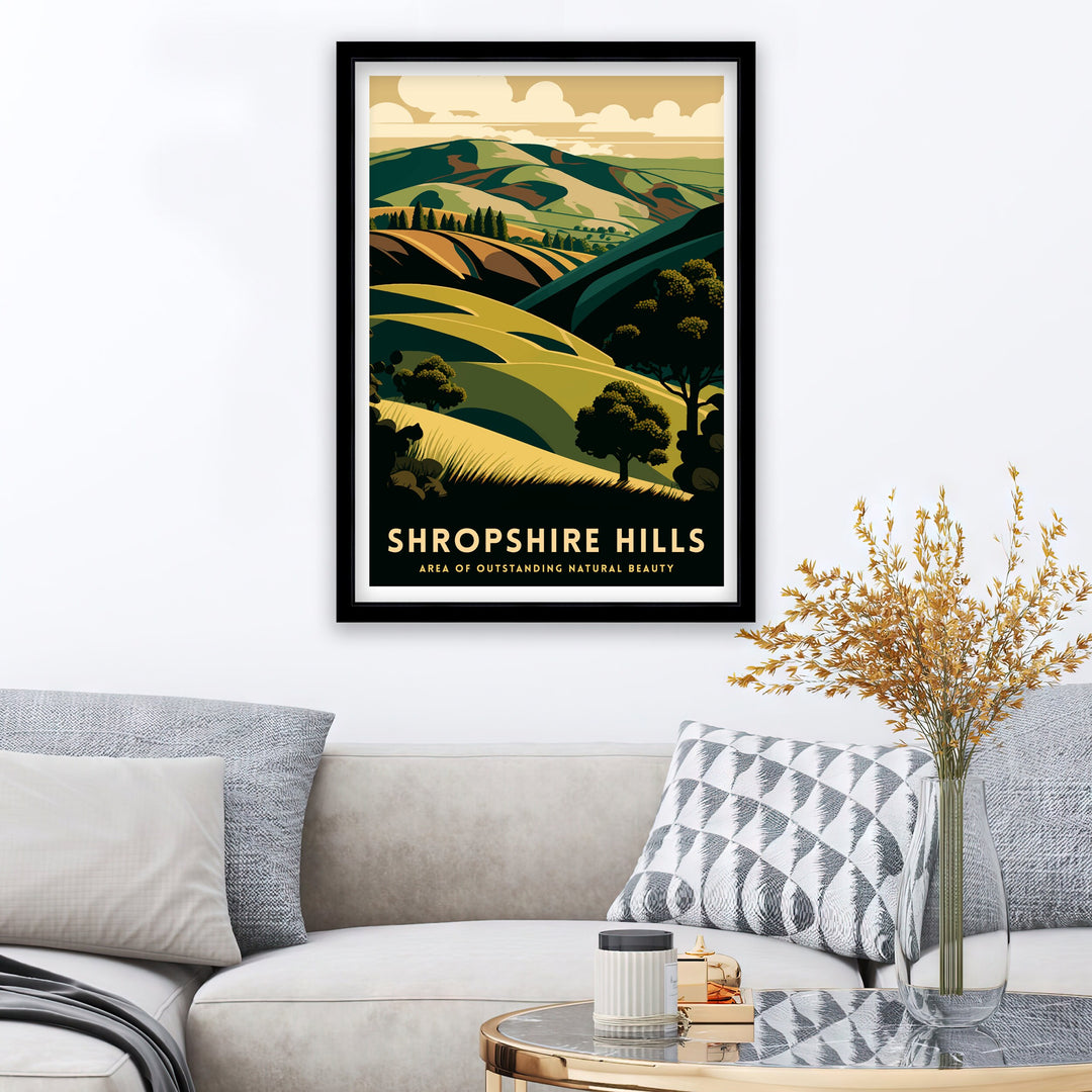 Shropshire Hills Travel Poster Shropshire