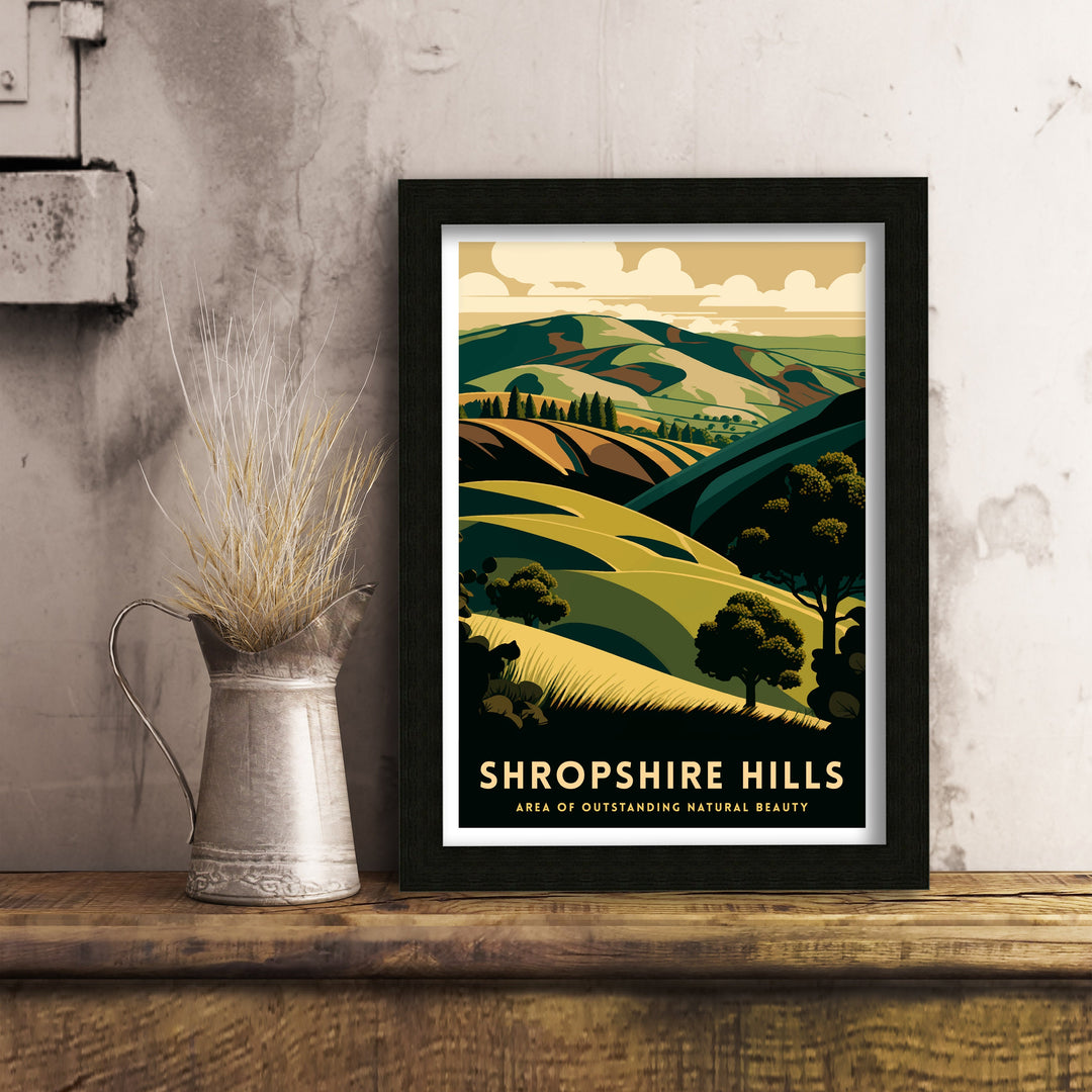 Shropshire Hills Travel Poster Shropshire