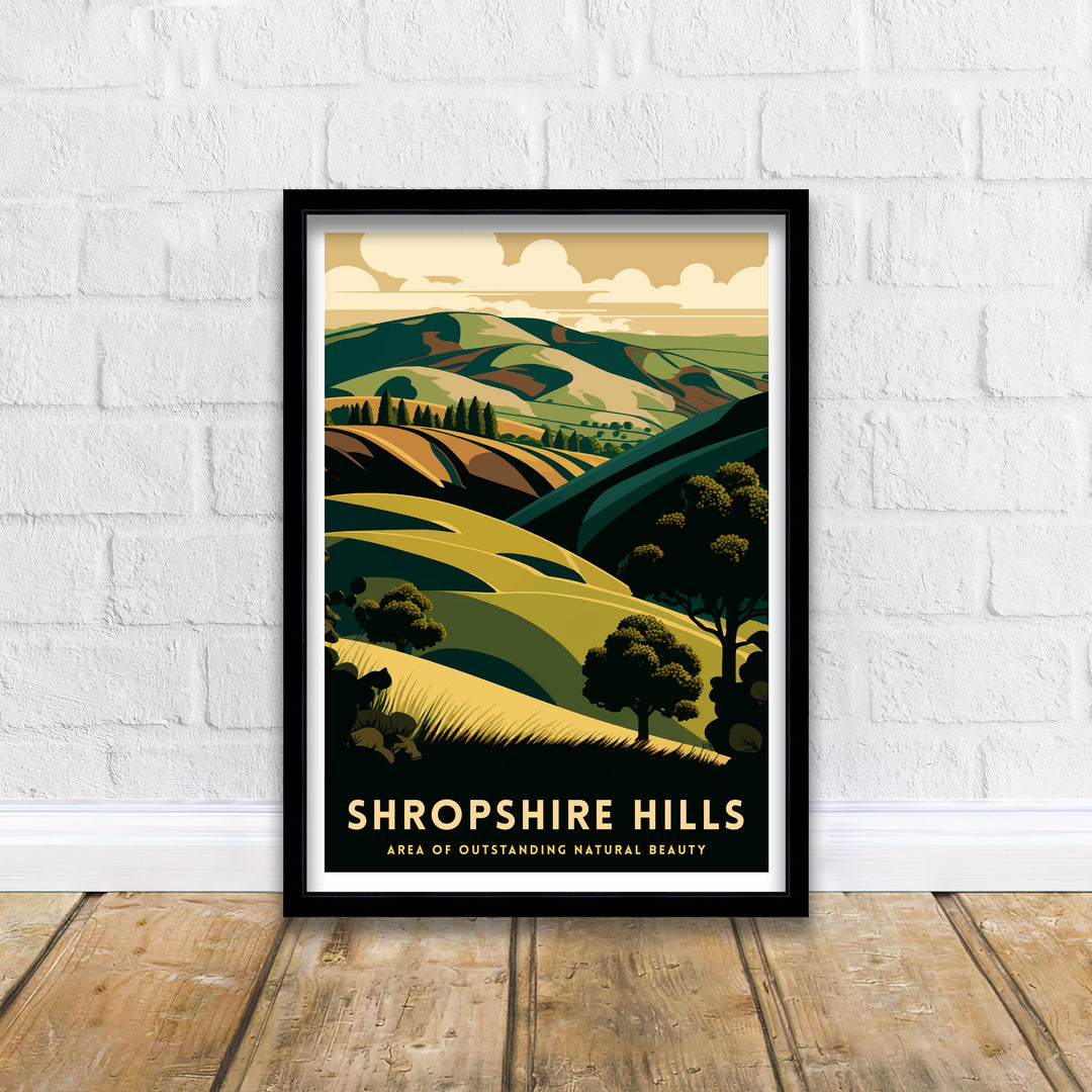 Shropshire Hills Travel Poster Shropshire