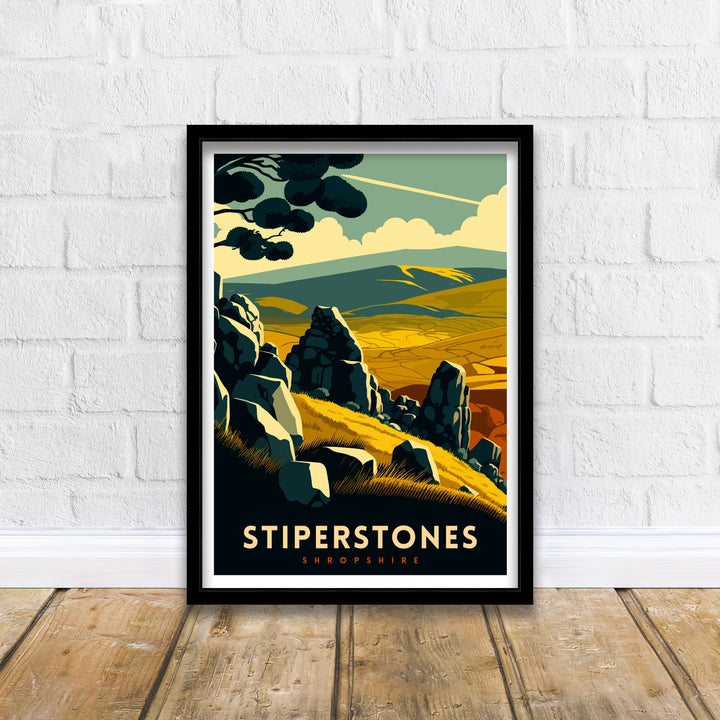 Stiperstones Travel Poster Stiperstones Wall Art Stiperstones Home Living Decor Stiperstones Illustration Travel Poster Gift Shropshire Hills