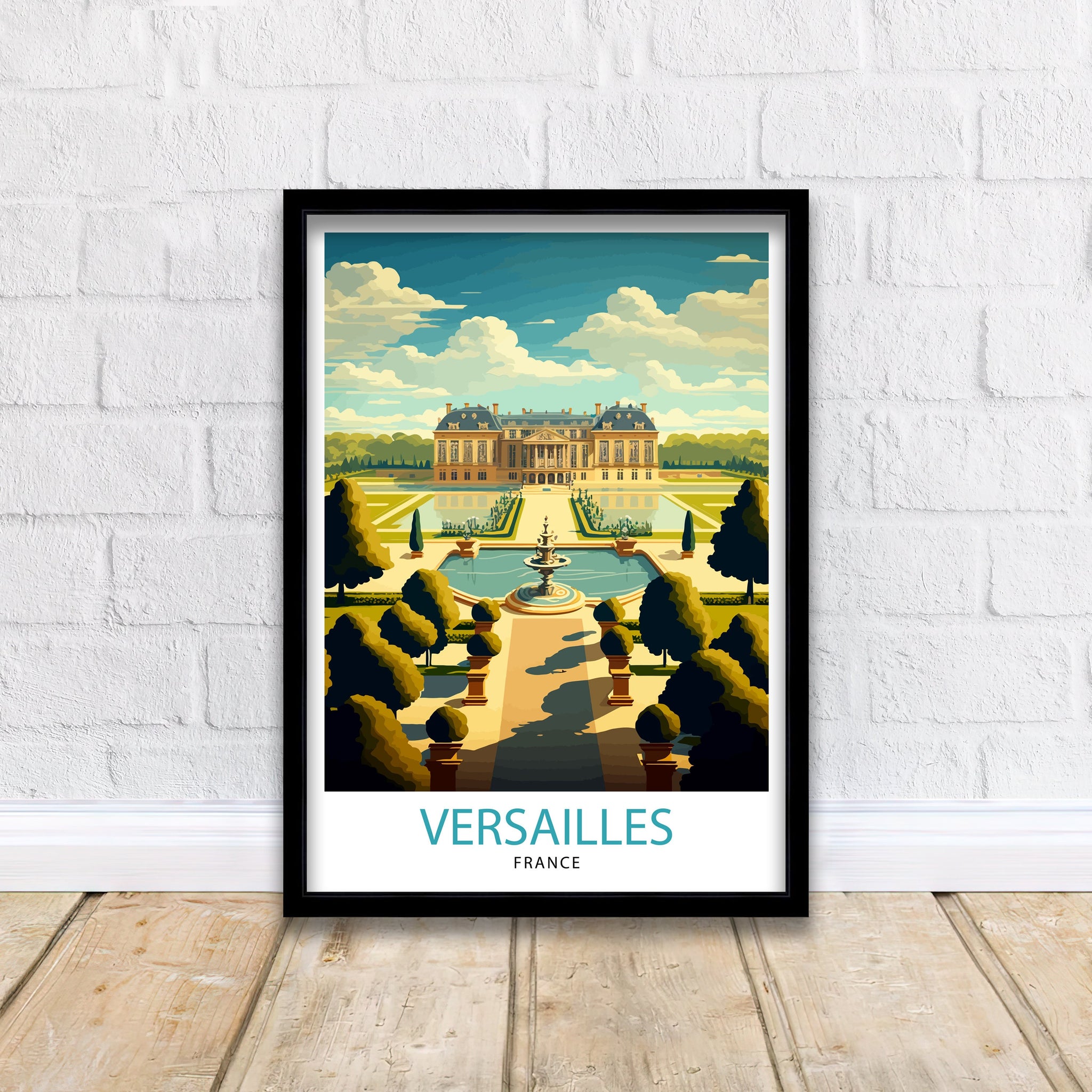 Versailles Palace Illustration, France Travel Print