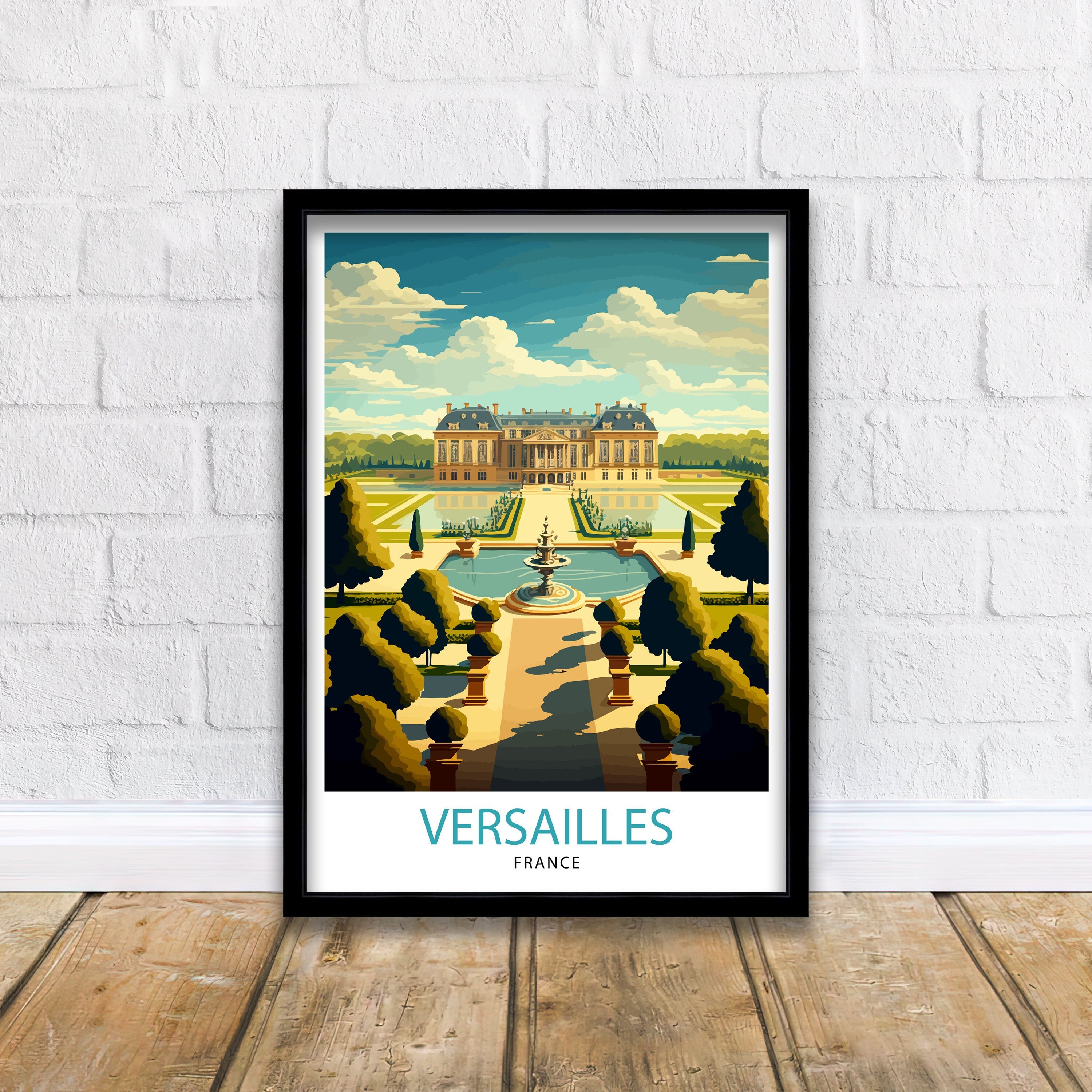 Versailles Palace Illustration, France Travel Print
