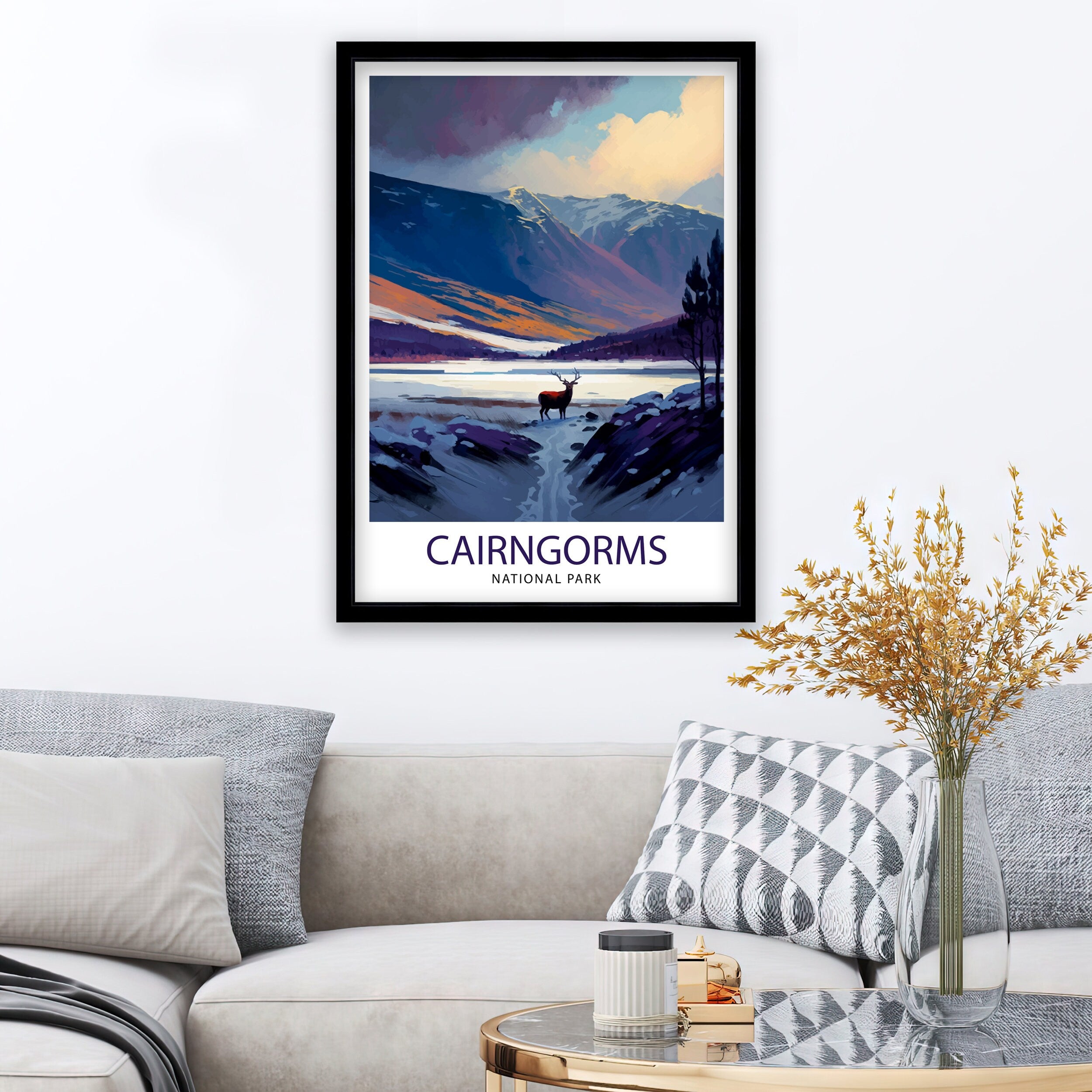 Cairngorms National Park Art Print, Scotland Travel Poster