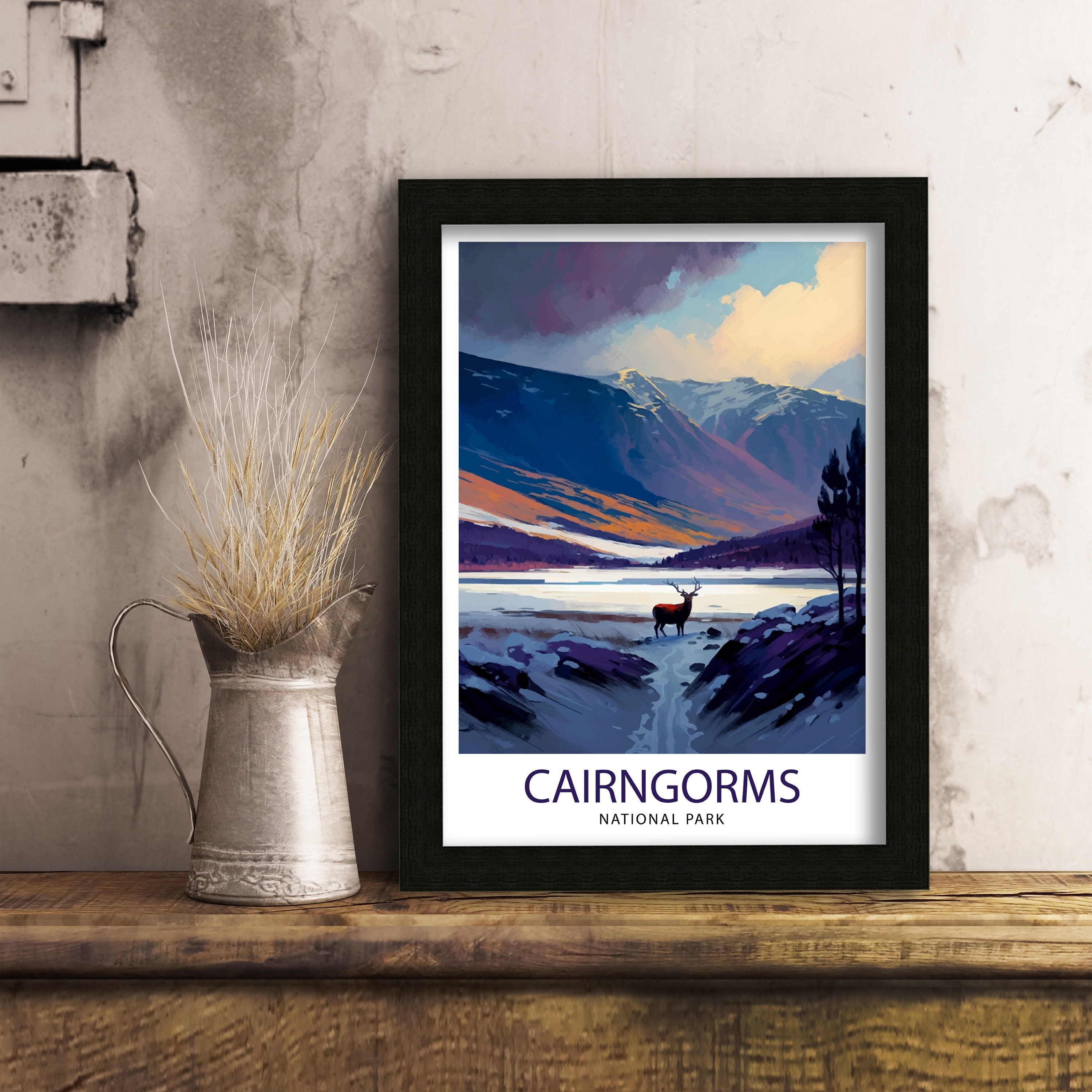 Cairngorms National Park Art Print, Scotland Travel Poster