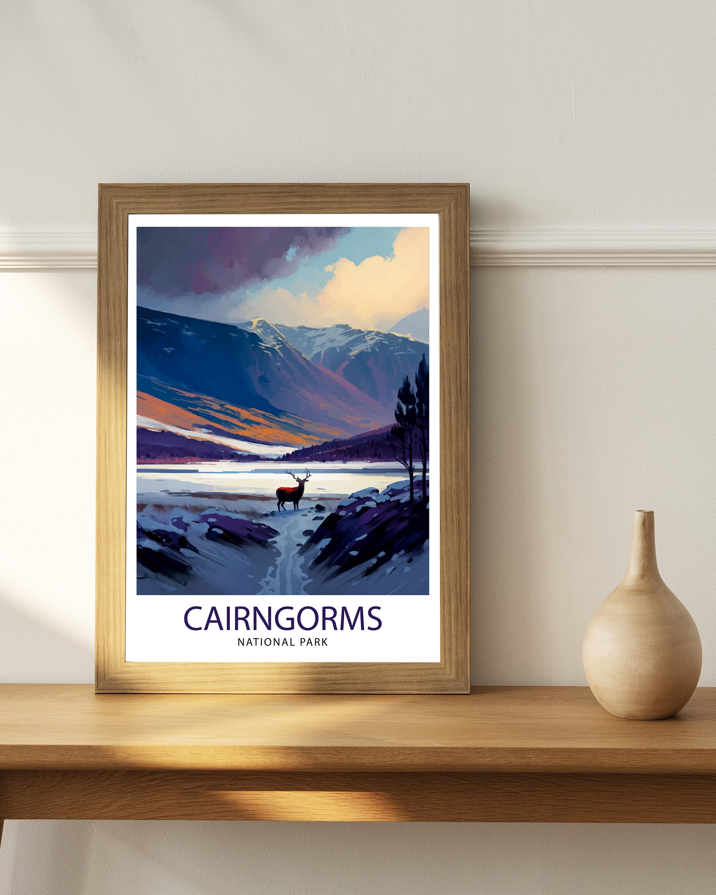 Cairngorms National Park Art Print, Scotland Travel Poster
