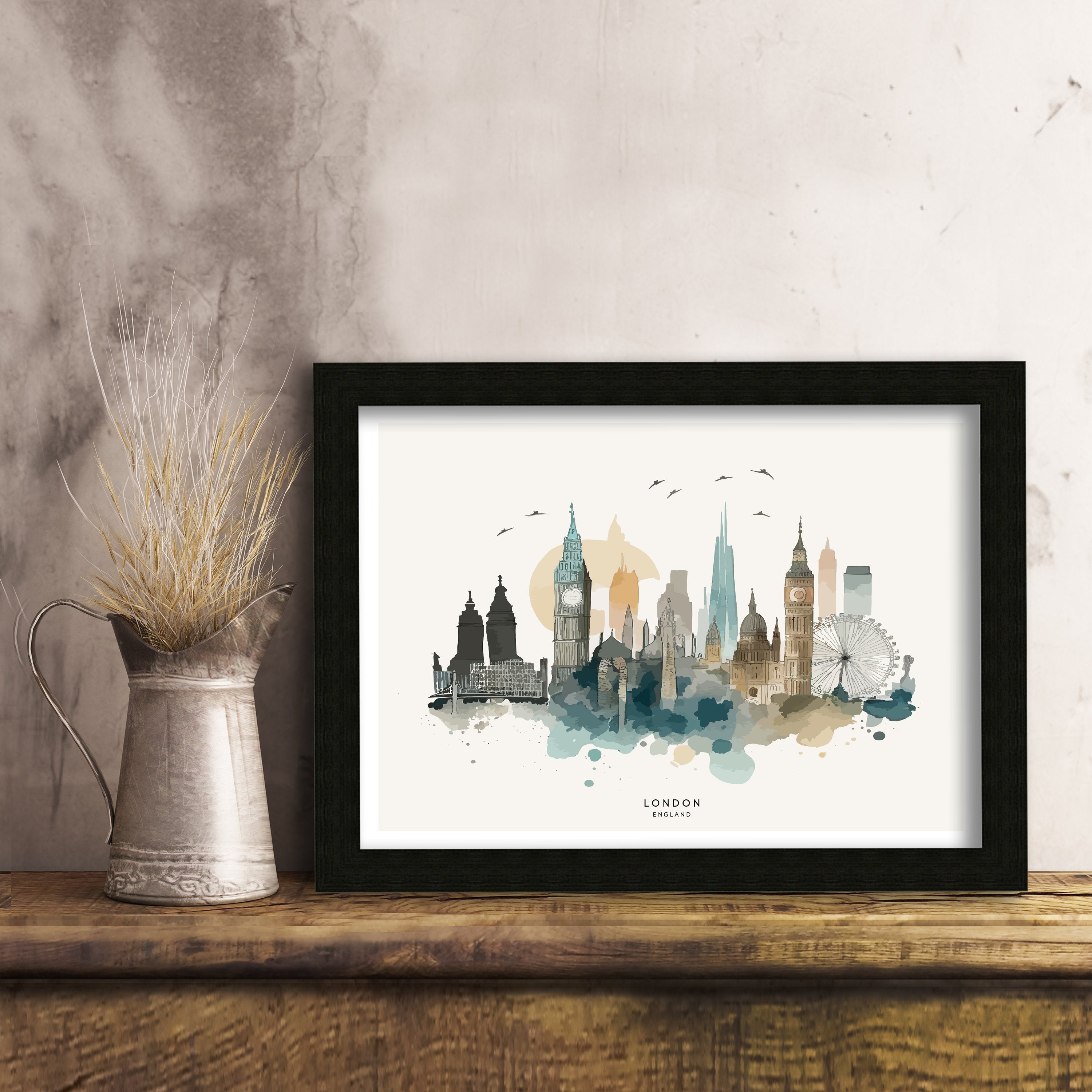London Skyline Art Print | London Print| London Poster| London Wall Art| London| London Art Print| London Art| London Cityscape