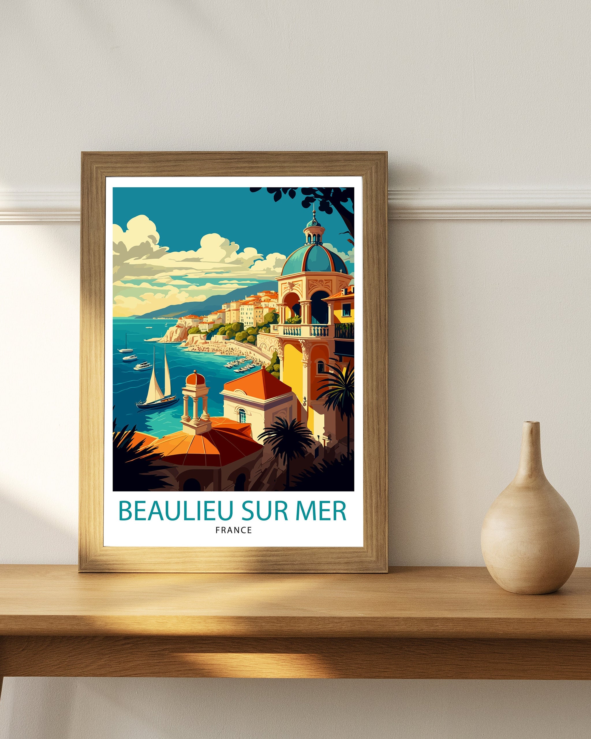 Beaulieu Sur Mer Print, French Riviera Travel Poster