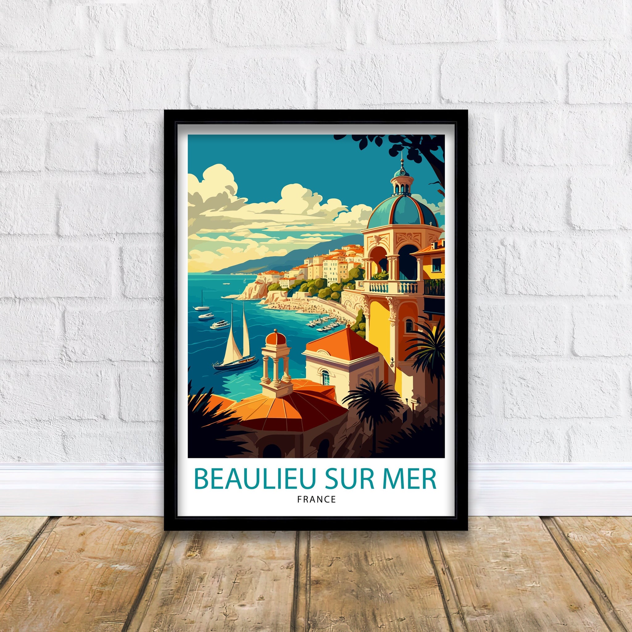 Beaulieu Sur Mer Print, French Riviera Travel Poster