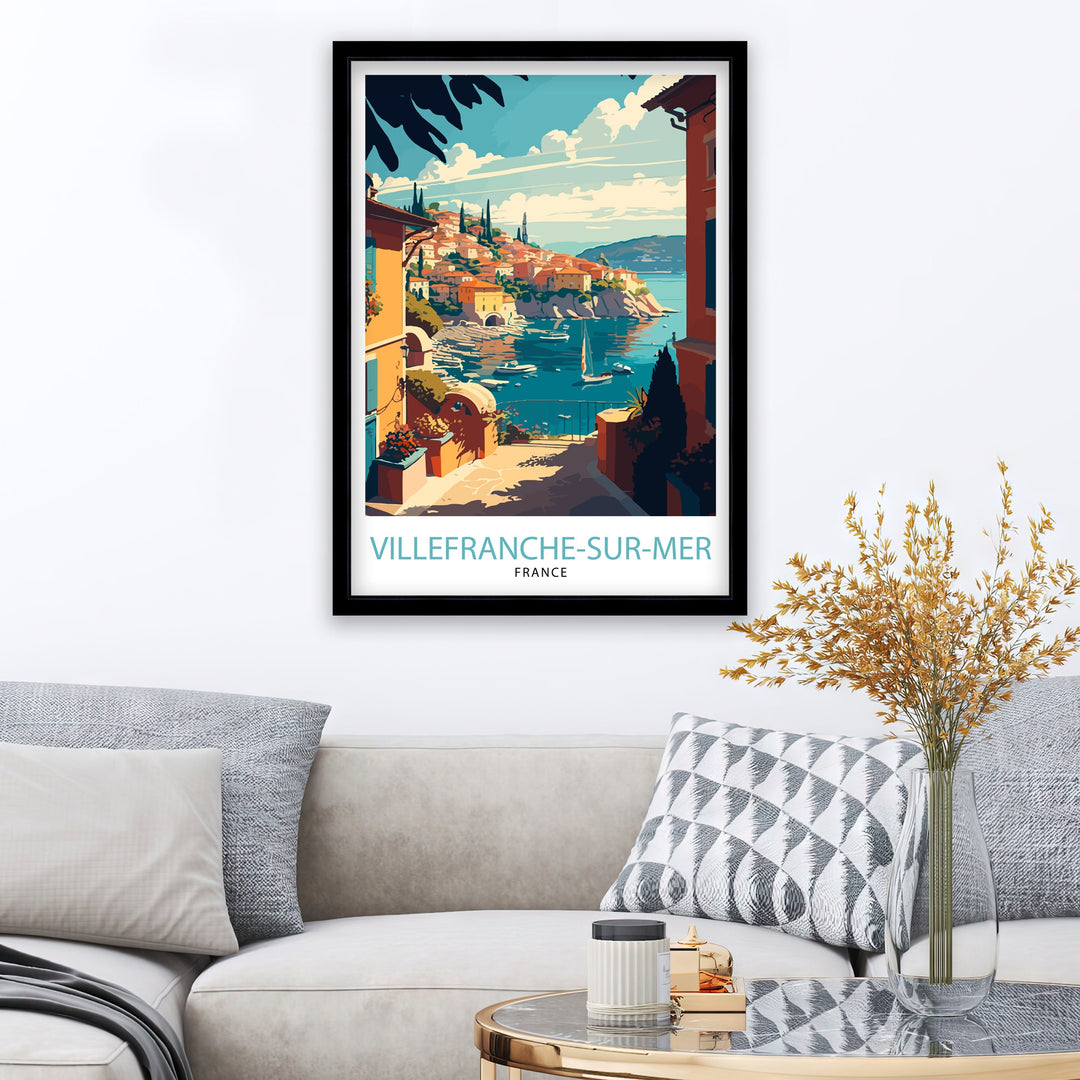 Villefranche-sur-Mer Travel Poster Villefranche-sur-Mer Wall Art Villefranche-sur-Mer Poster France Travel Posters Villefranche-sur-Mer