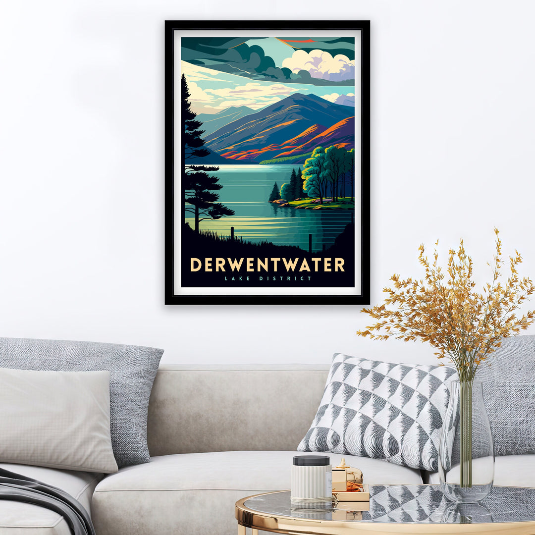 Derwentwater Lake District Travel Poster