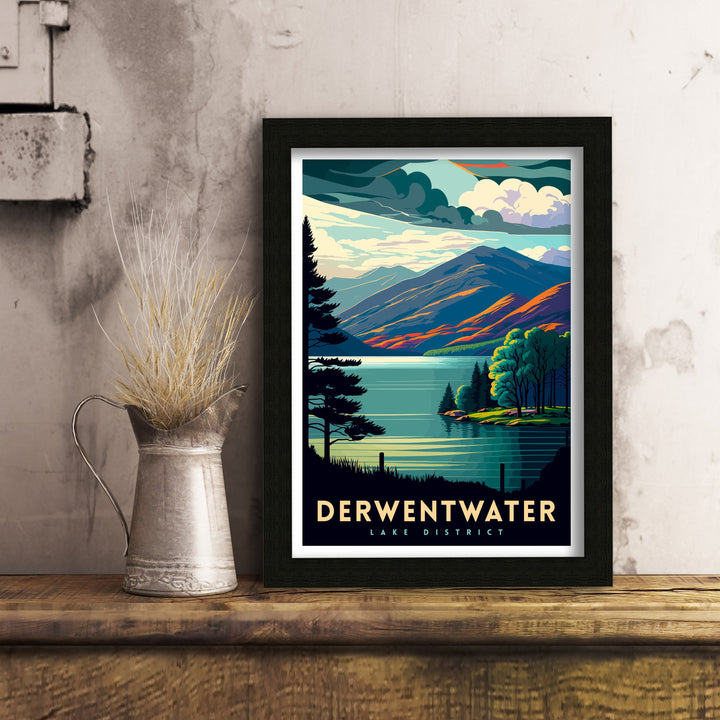 Derwentwater Lake District Travel Poster